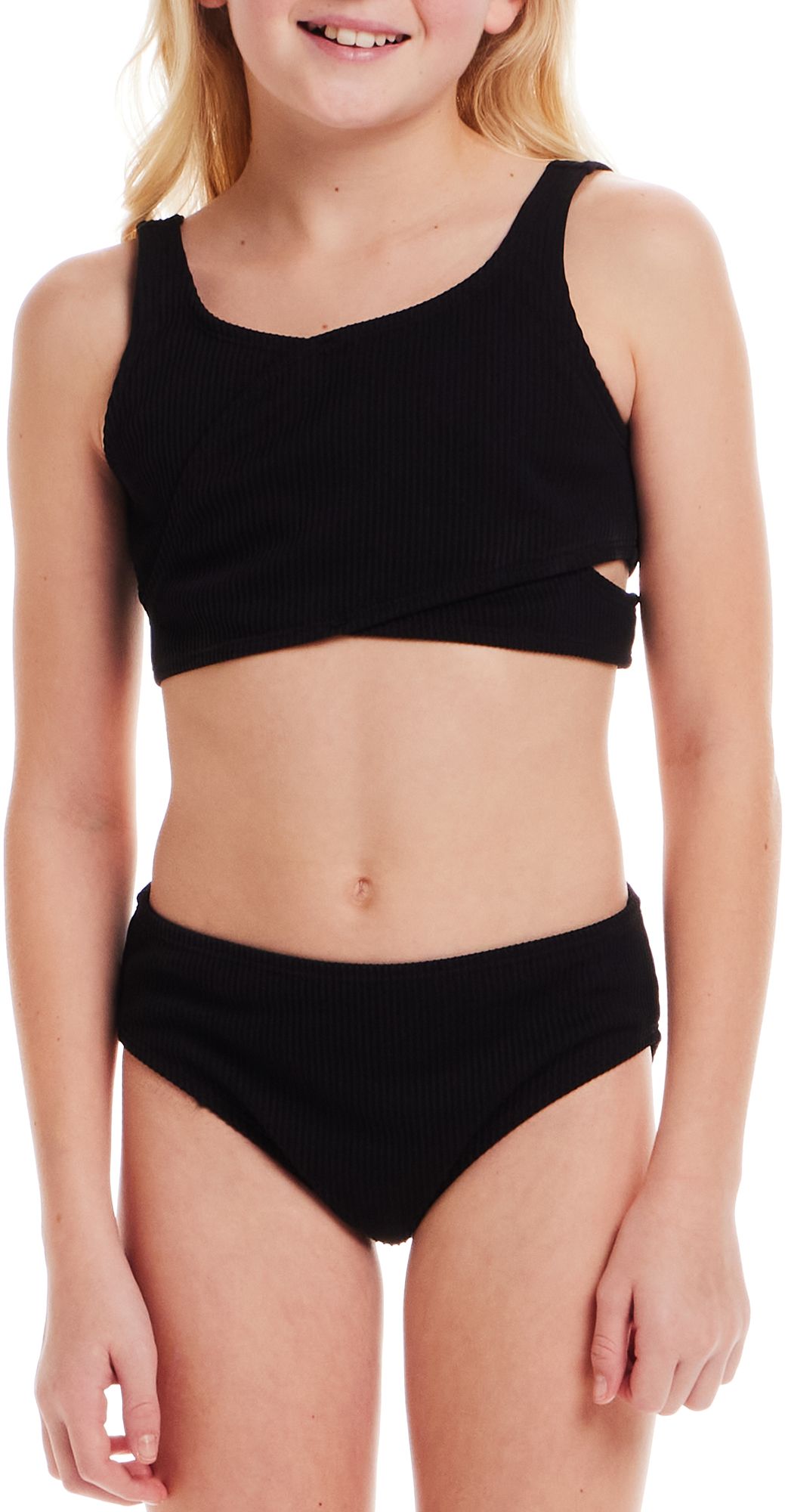 Andy & Evan Girls' Textured Crisscross Bikini Set product image