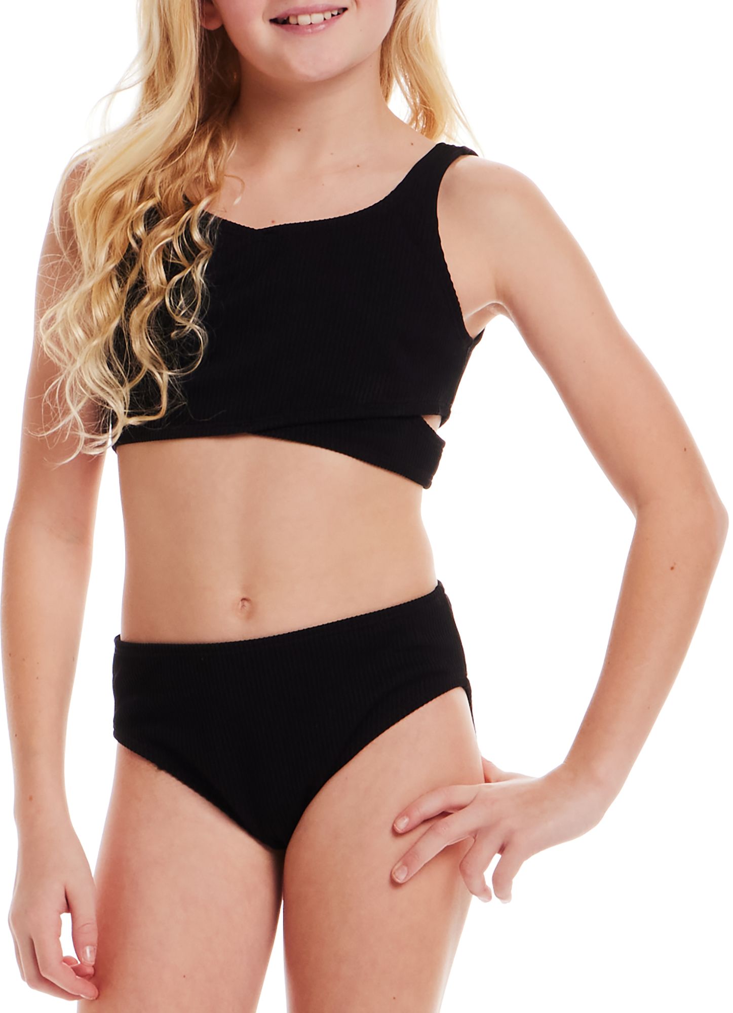 Andy & Evan Girls' Textured Crisscross Bikini Set product image