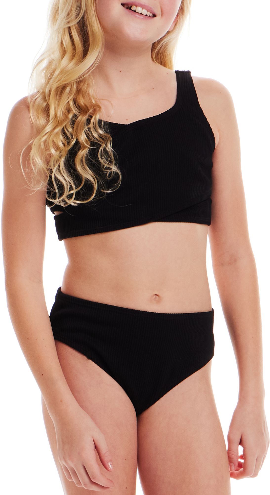 Andy & Evan Girls' Textured Crisscross Bikini Set product image