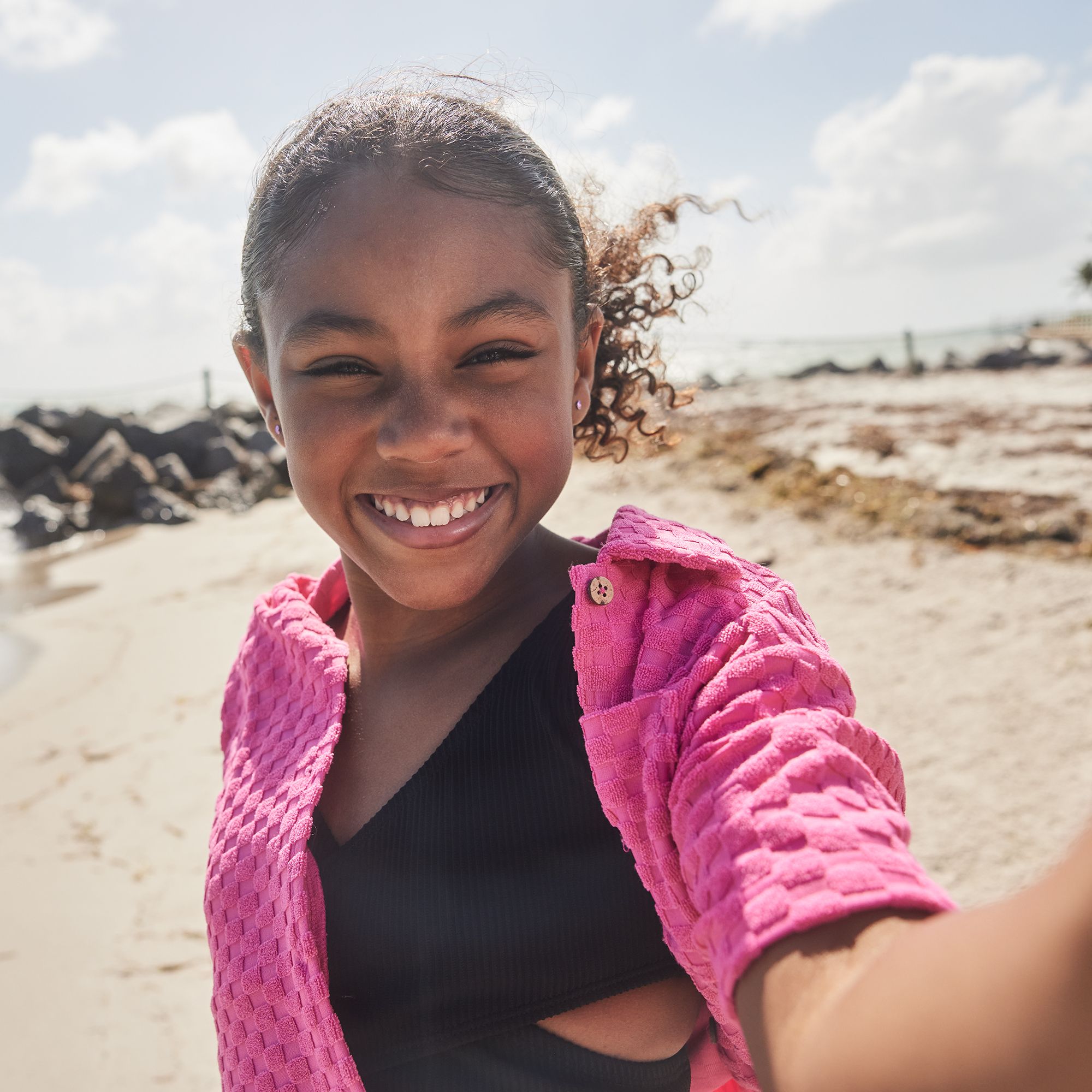 Andy & Evan Girls' Textured Crisscross Bikini Set product image