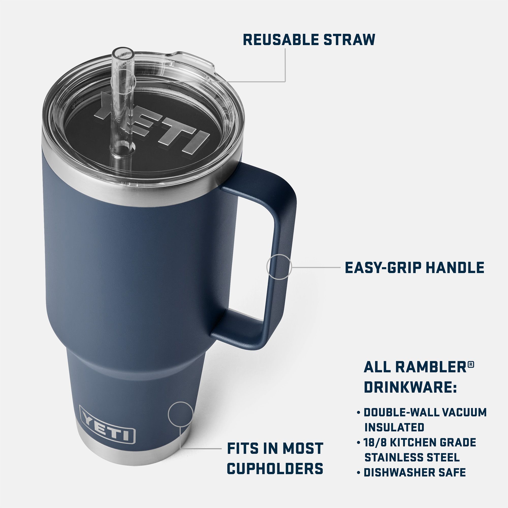 YETI 42 oz. Rambler Mug with Straw Lid product image
