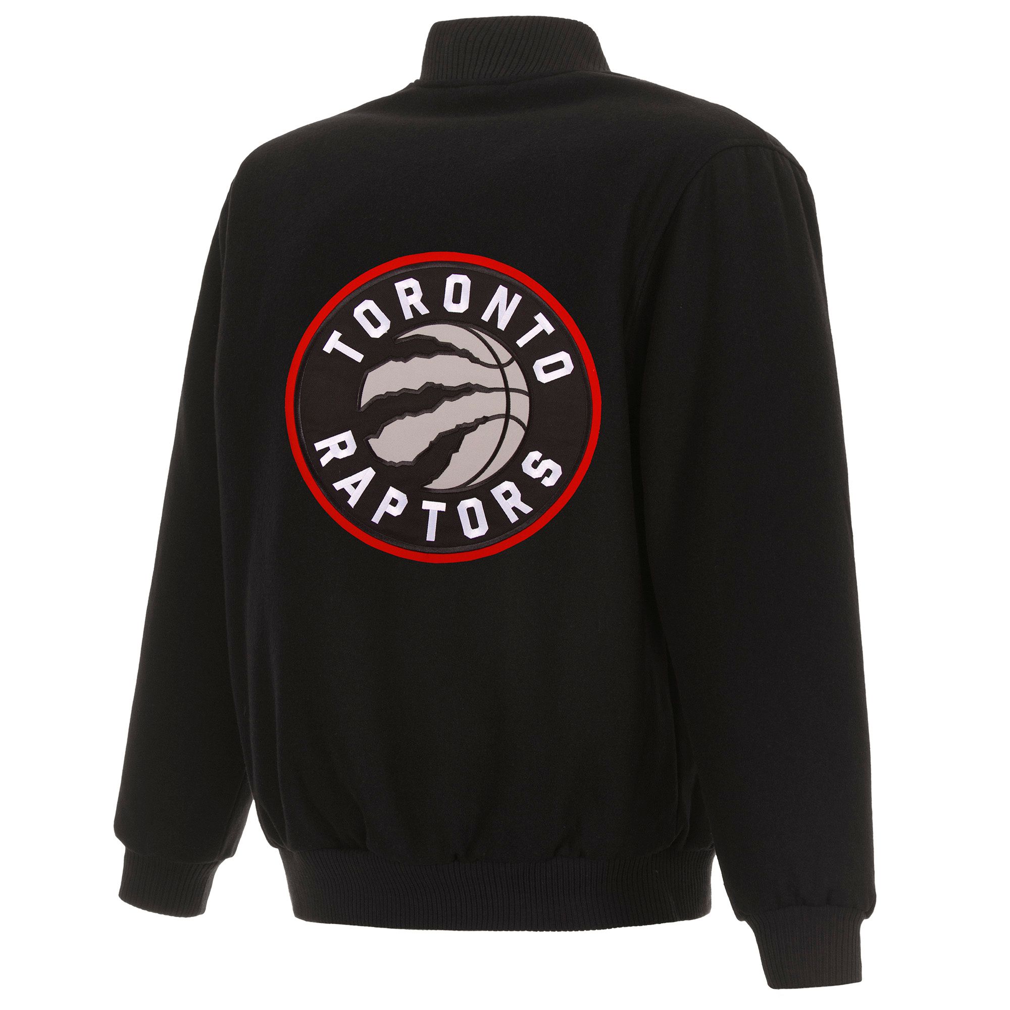 JH Design Men's Toronto Raptors Black Reversible Wool Jacket