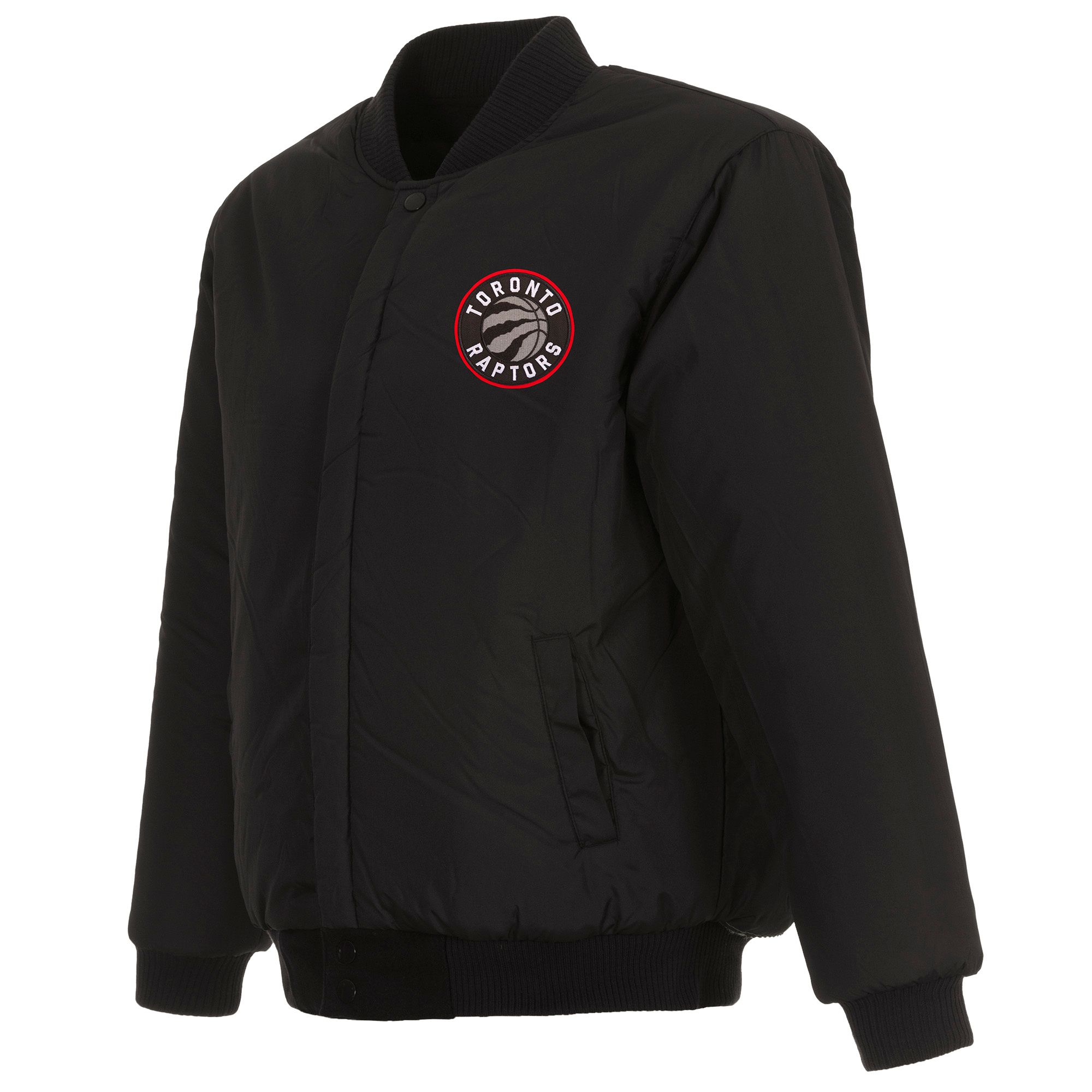 JH Design Men's Toronto Raptors Black Reversible Wool Jacket