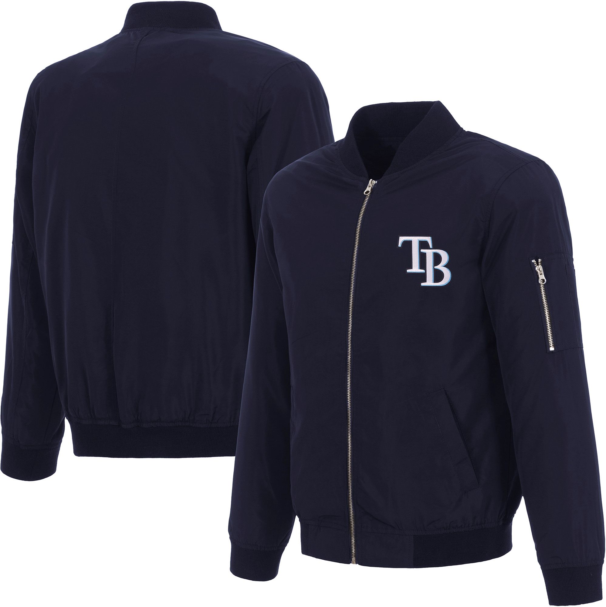 JH Design Men's Tampa Bay Rays Navy Bomber Jacket product image
