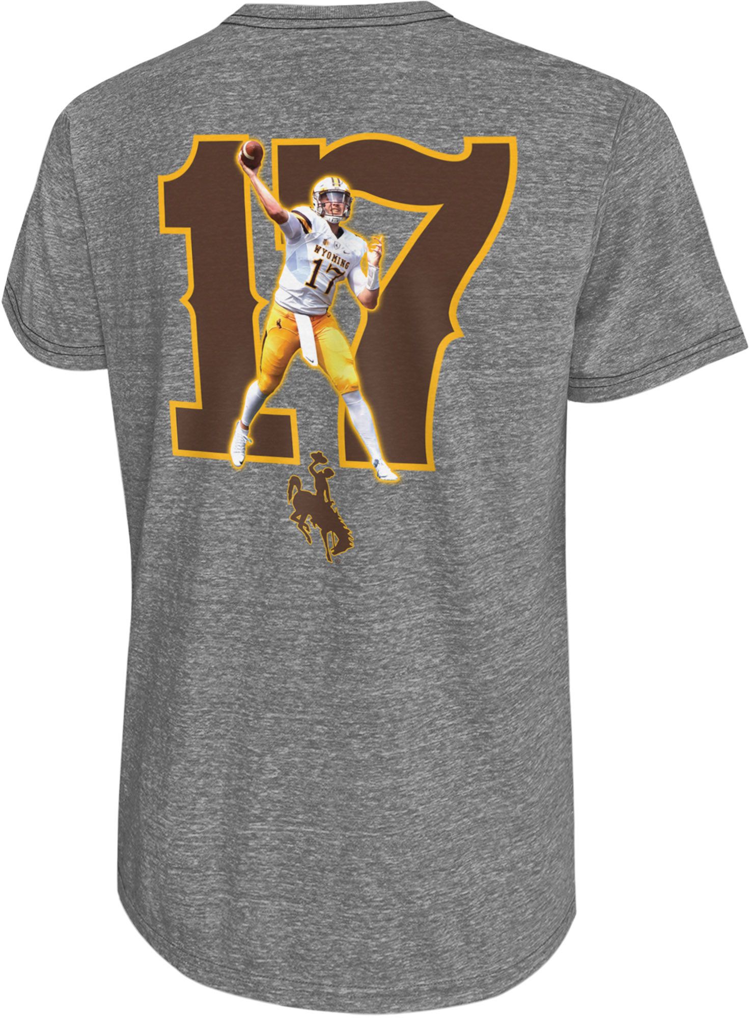 Retro Brand Men's Wyoming Cowboys Josh Allen #17 Grey T-Shirt product image