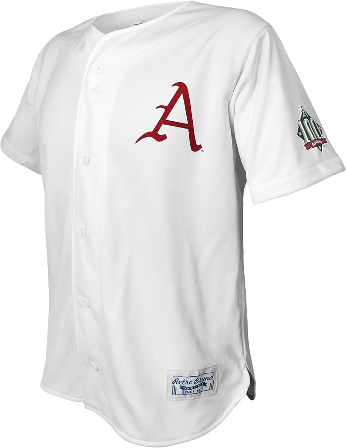Retro Brand Men's Arkansas Razorbacks White Replica Baseball