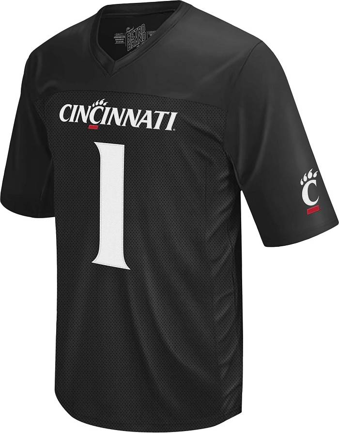Retro Brand Men's Cincinnati Bearcats Sauce Gardner #1 Black Replica Football Jersey, XL