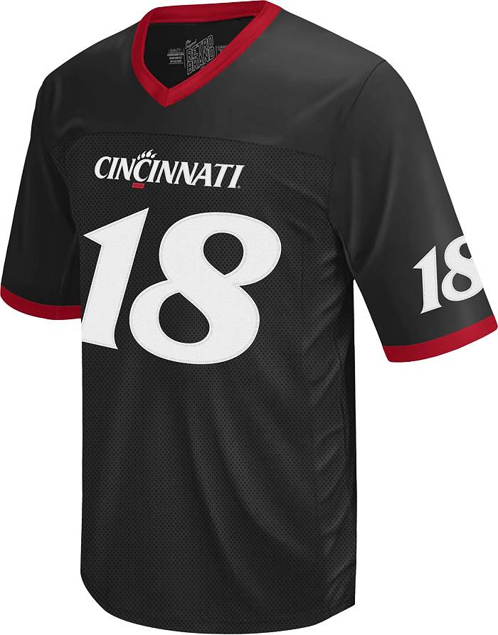 Retro Brand Men's Cincinnati Bearcats Travis Kelce #18 Black Replica Football Jersey, Large