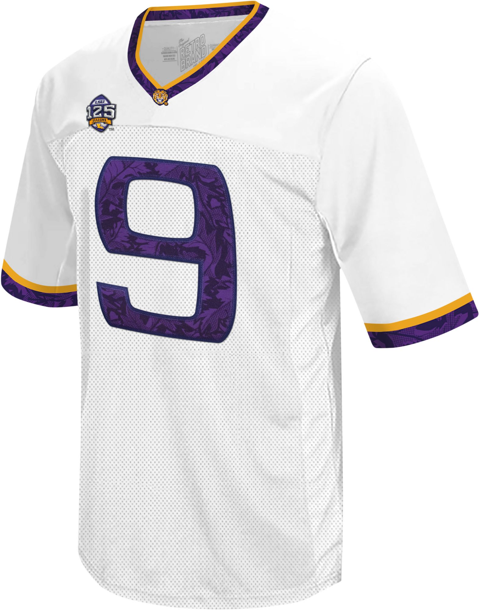 Retro Brand Men's LSU Tigers Joe Burrow #9 White Replica Football Jersey