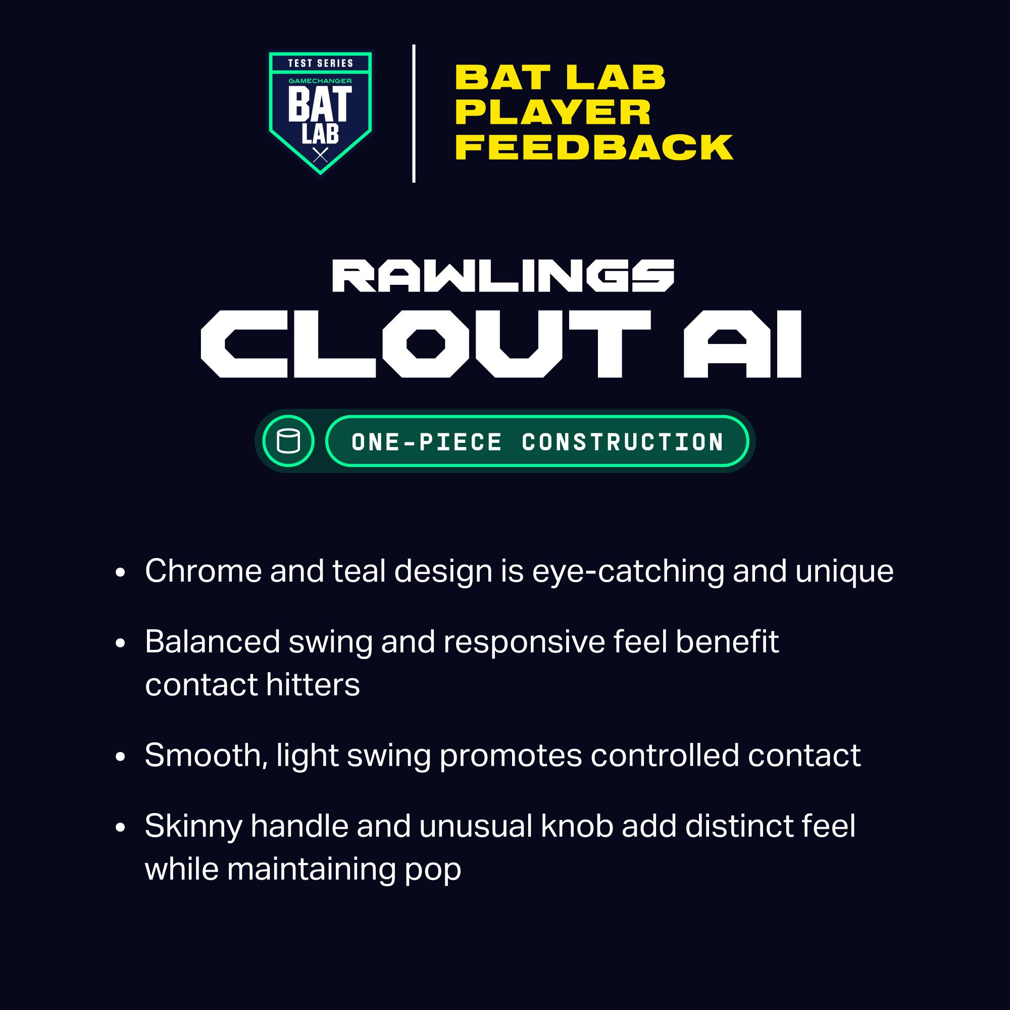 Rawlings Clout Ai BBCOR Bat 2026 (-3) product image