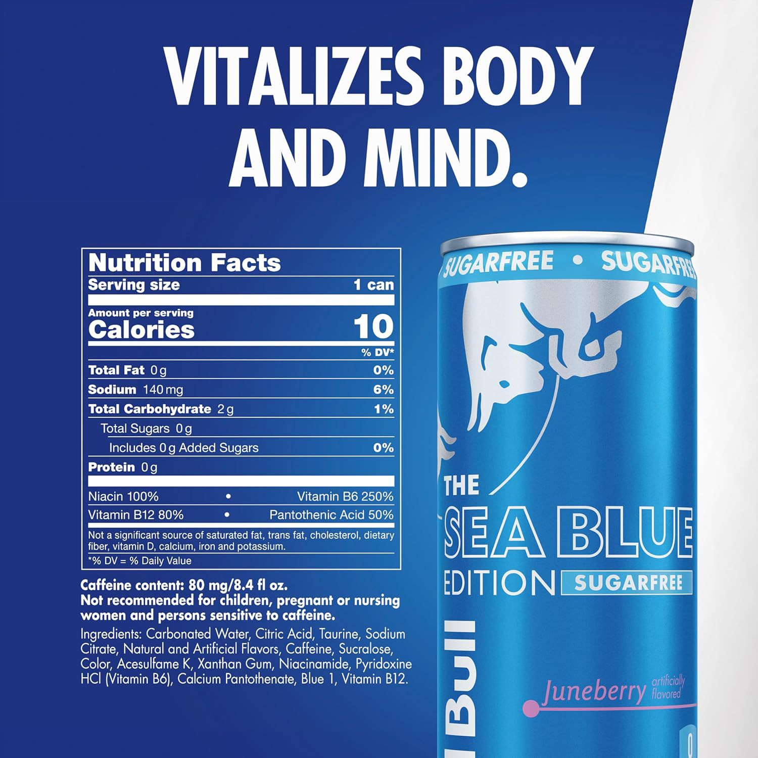 Red Bull Sea Blue Sugarfree Energy Drink – 8.4 oz. product image