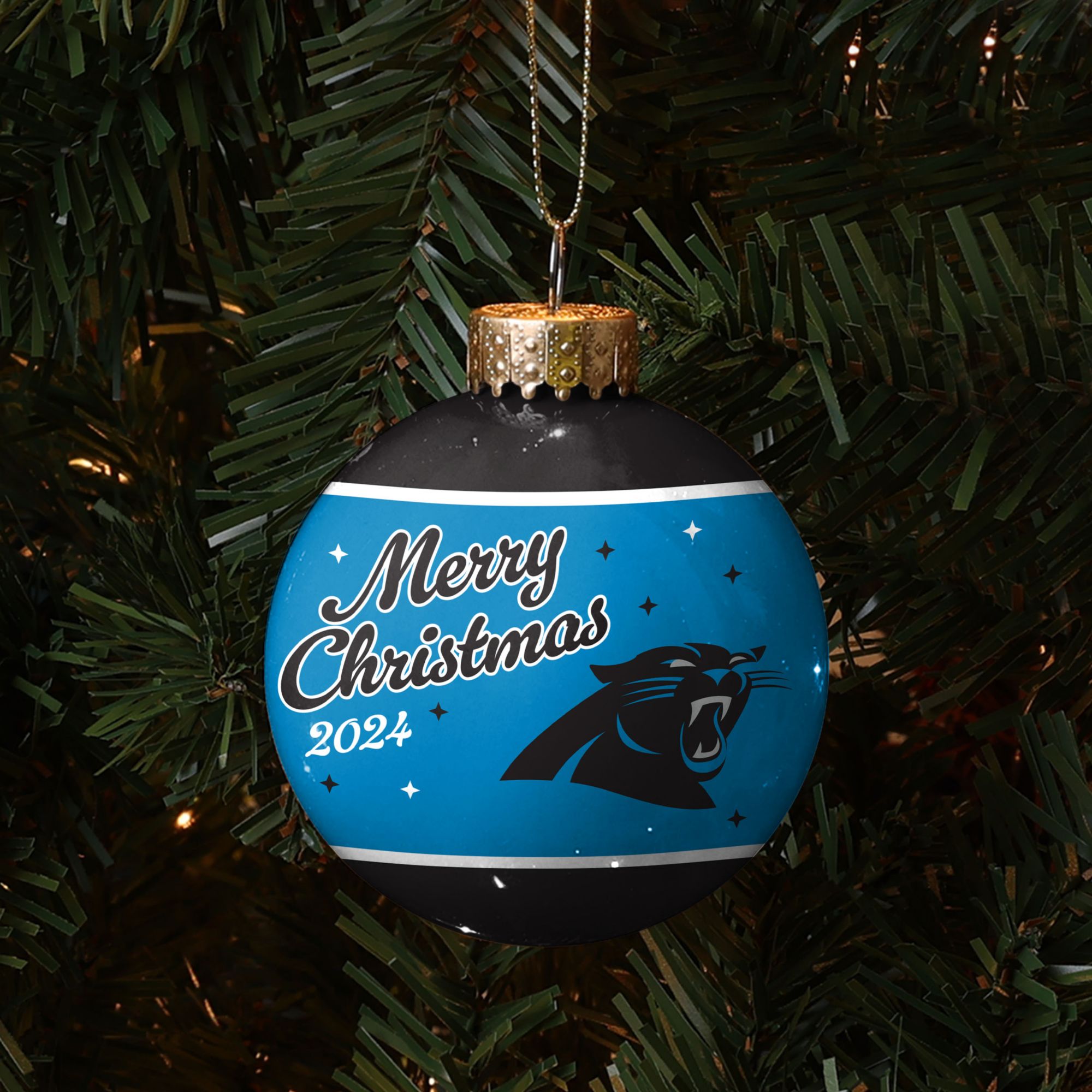 FOCO Carolina Panthers Glass Ball Ornament product image