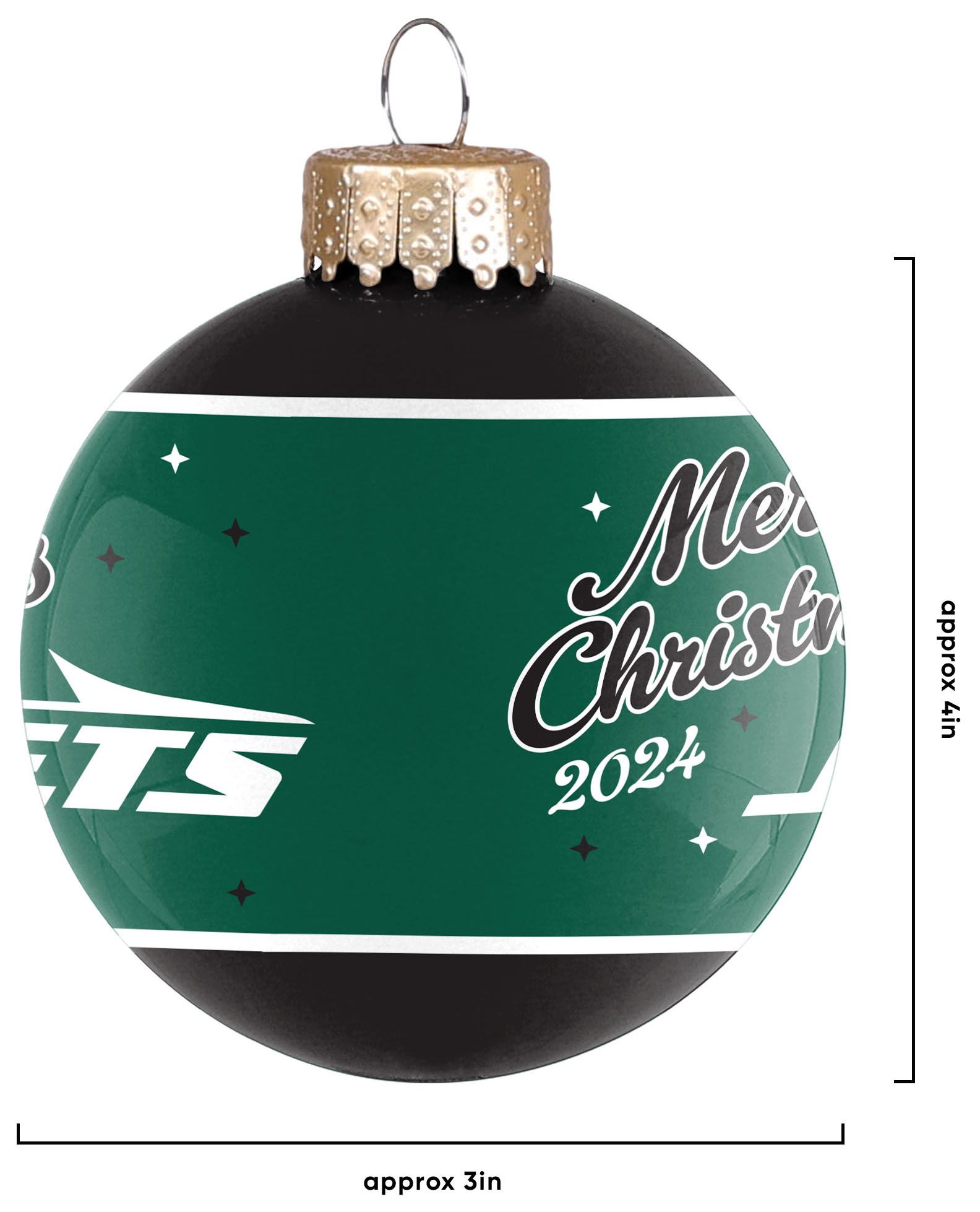 FOCO New York Jets Glass Ball Ornament product image