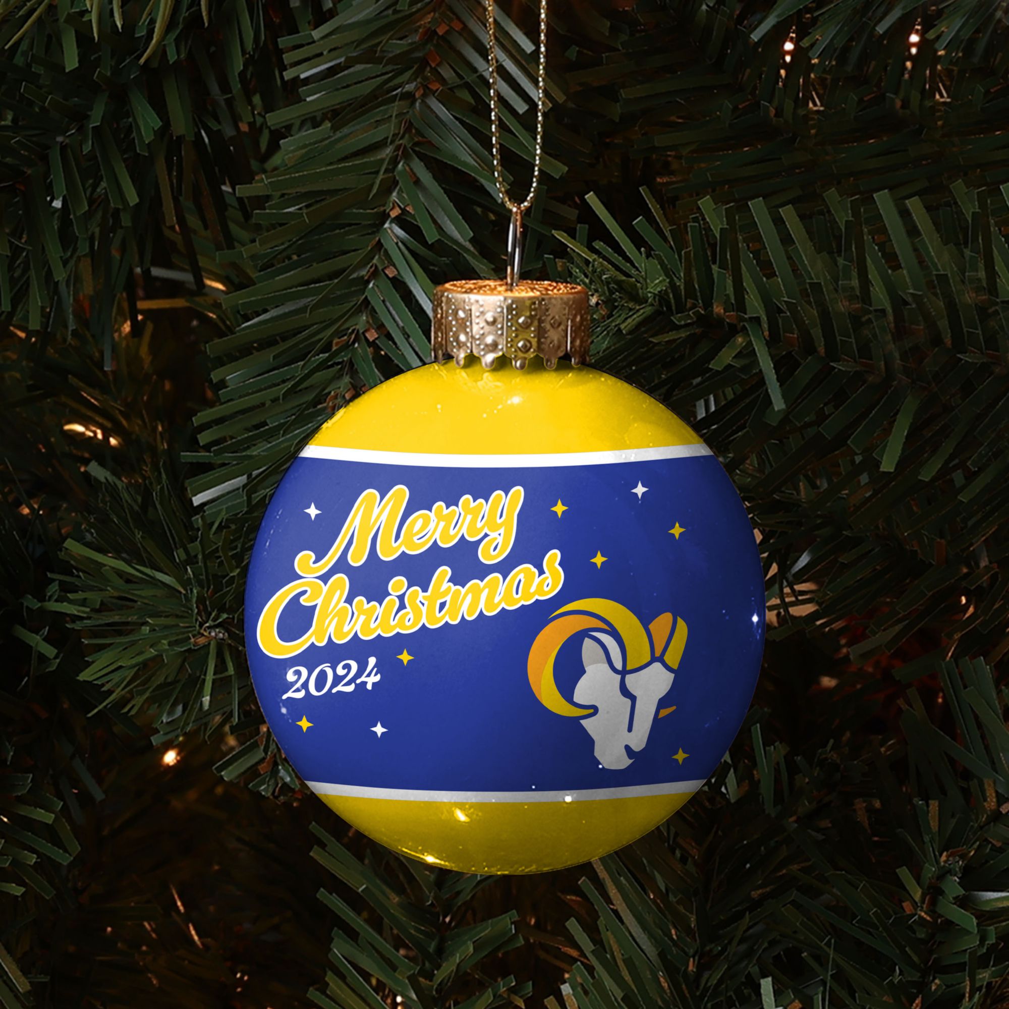 FOCO Los Angeles Rams Glass Ball Ornament product image