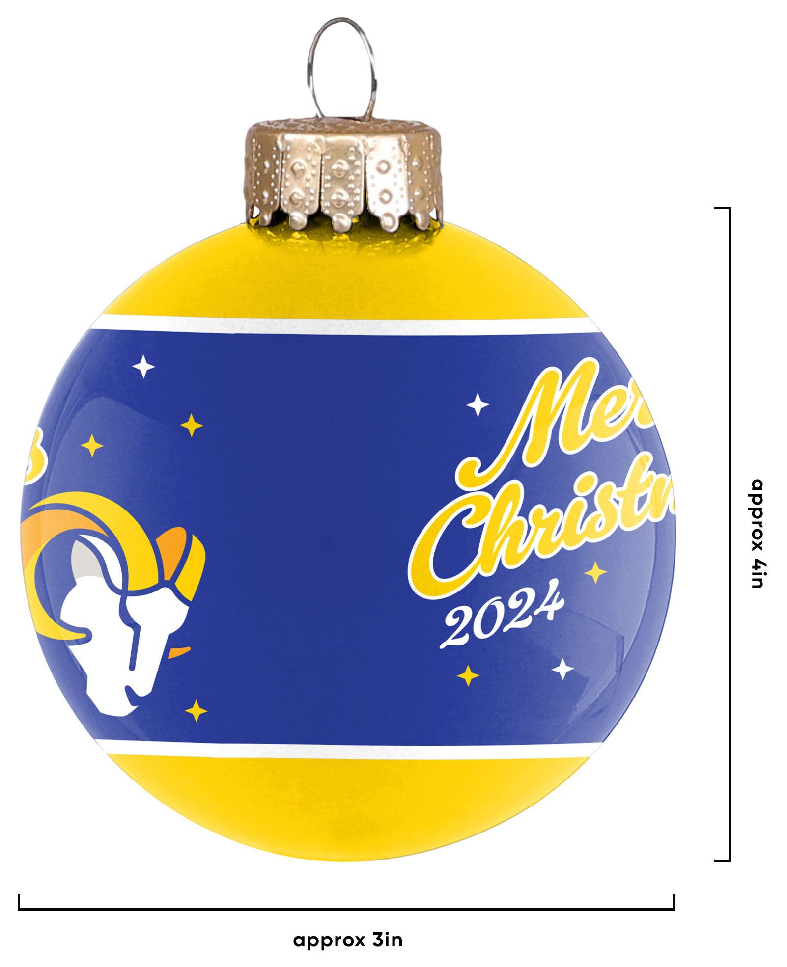 FOCO Los Angeles Rams Glass Ball Ornament product image