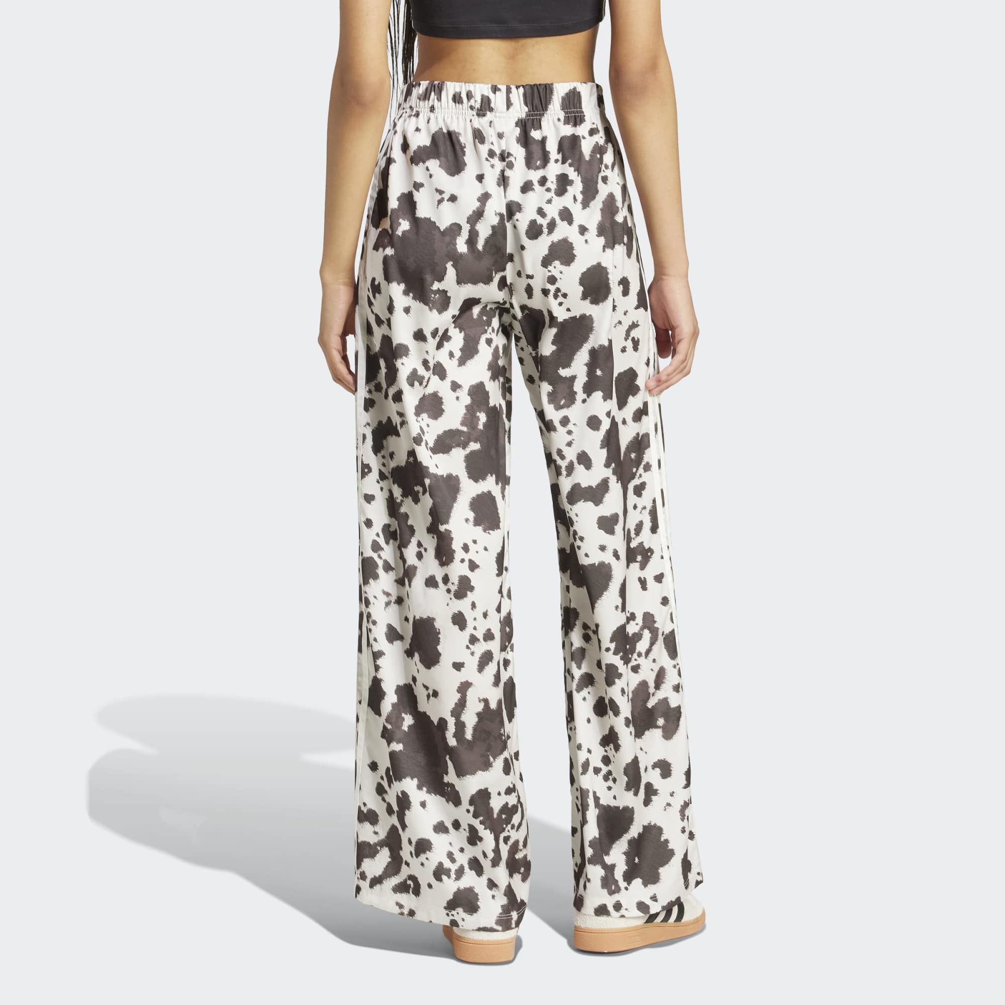 adidas Originals Women's Cow Print Satin Wide Leg Pants product image