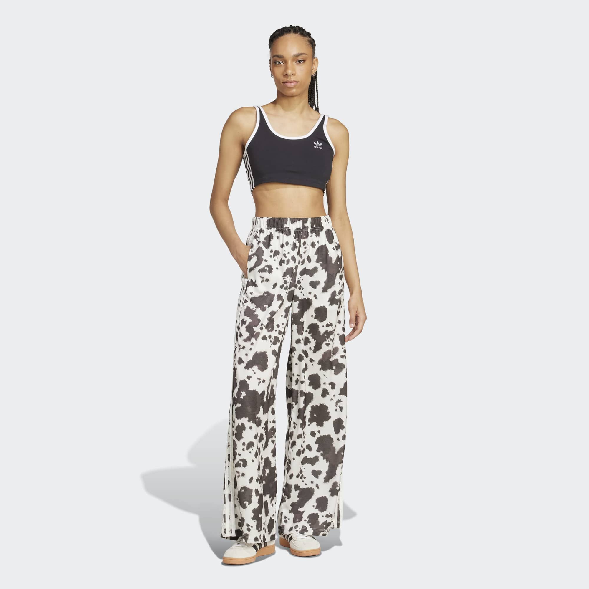 adidas Originals Women's Cow Print Satin Wide Leg Pants product image