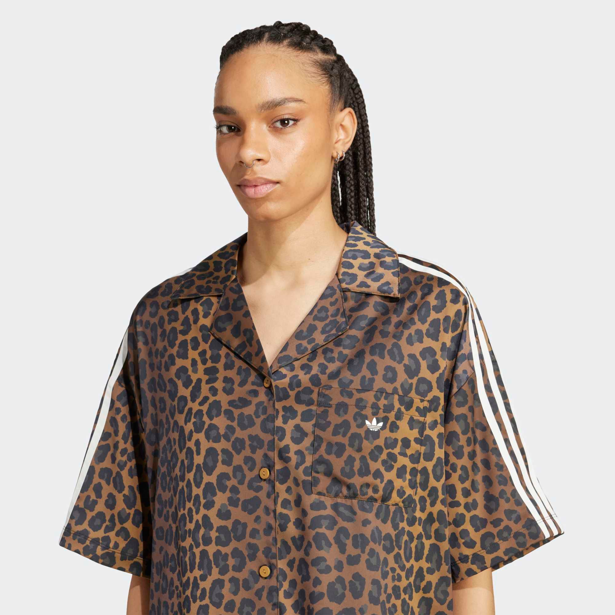 adidas Originals Women's Animal Print Satin Shirt product image