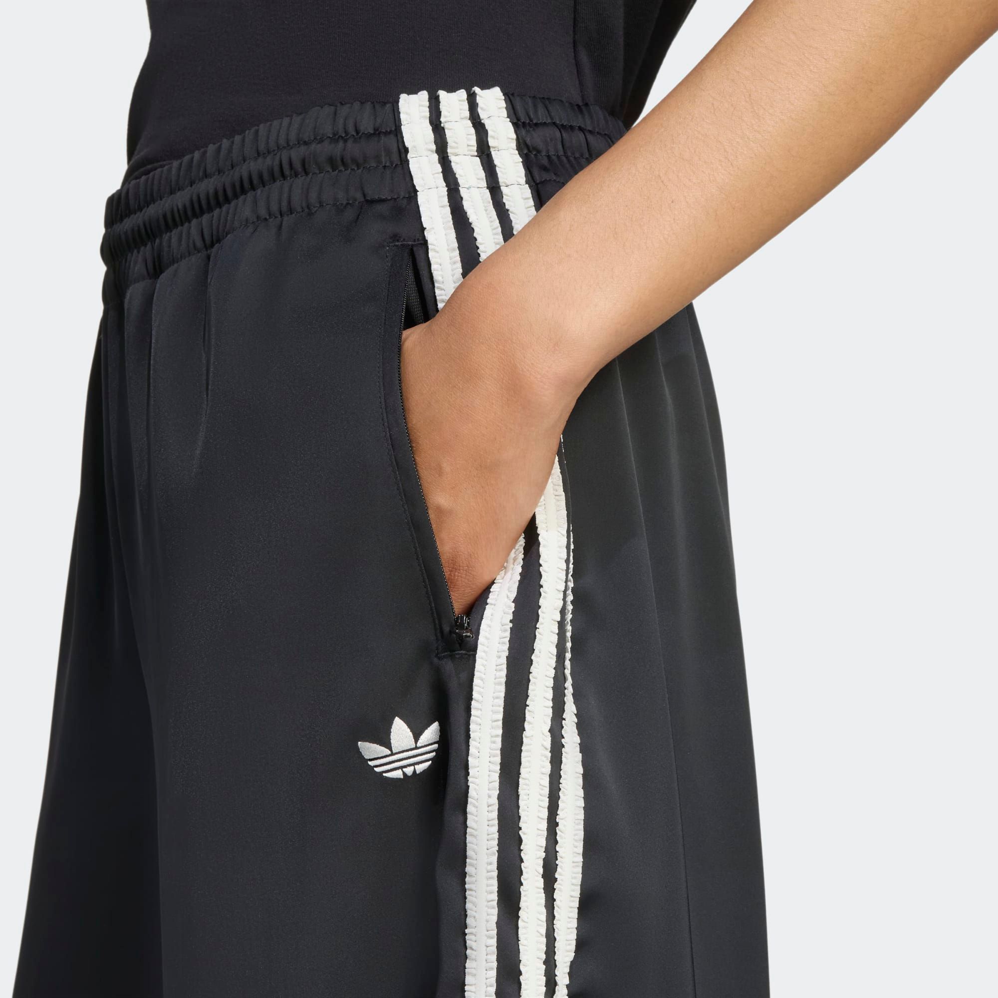 adidas Originals Women's Satin Wide Leg Ruffle Tracksuit Bottoms product image