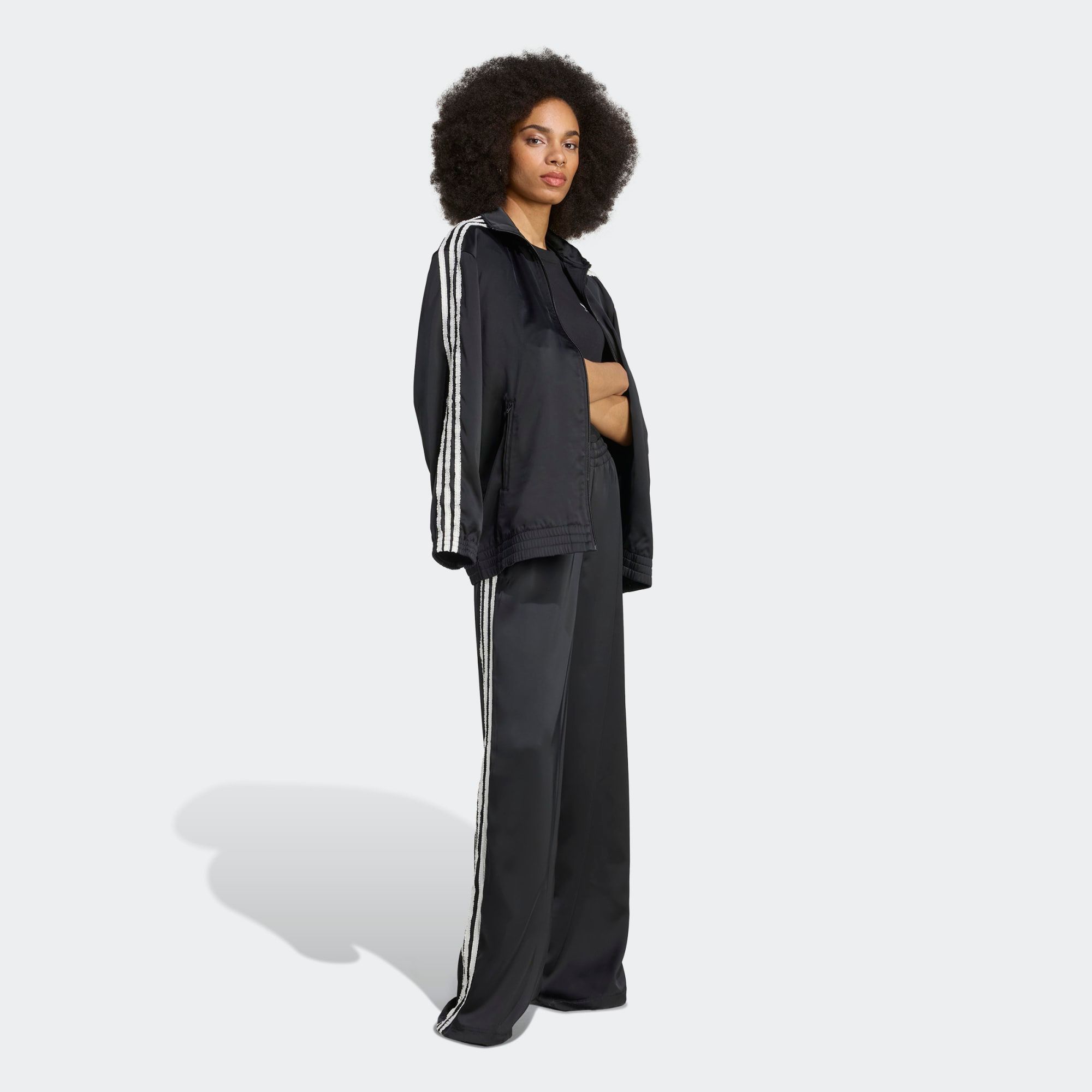 adidas Originals Women's Satin Wide Leg Ruffle Tracksuit Bottoms product image