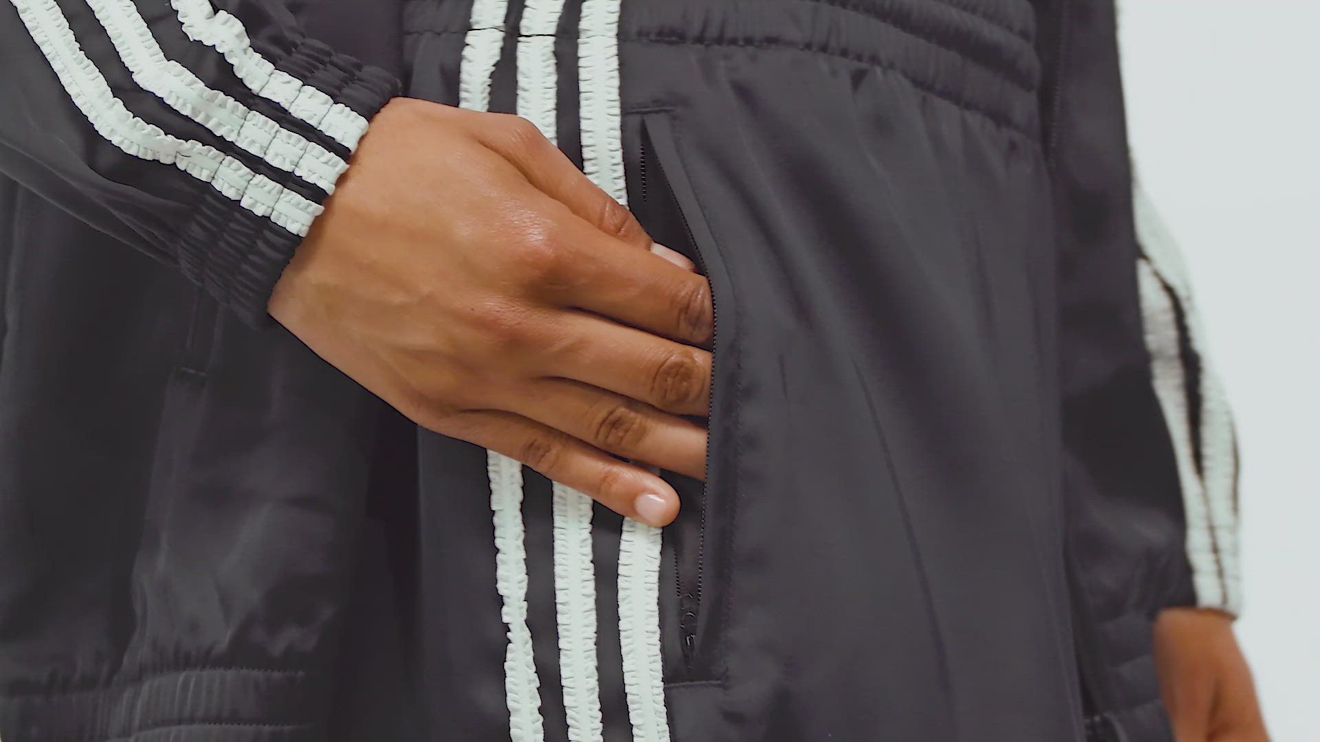 adidas Originals Women's Satin Wide Leg Ruffle Tracksuit Bottoms product