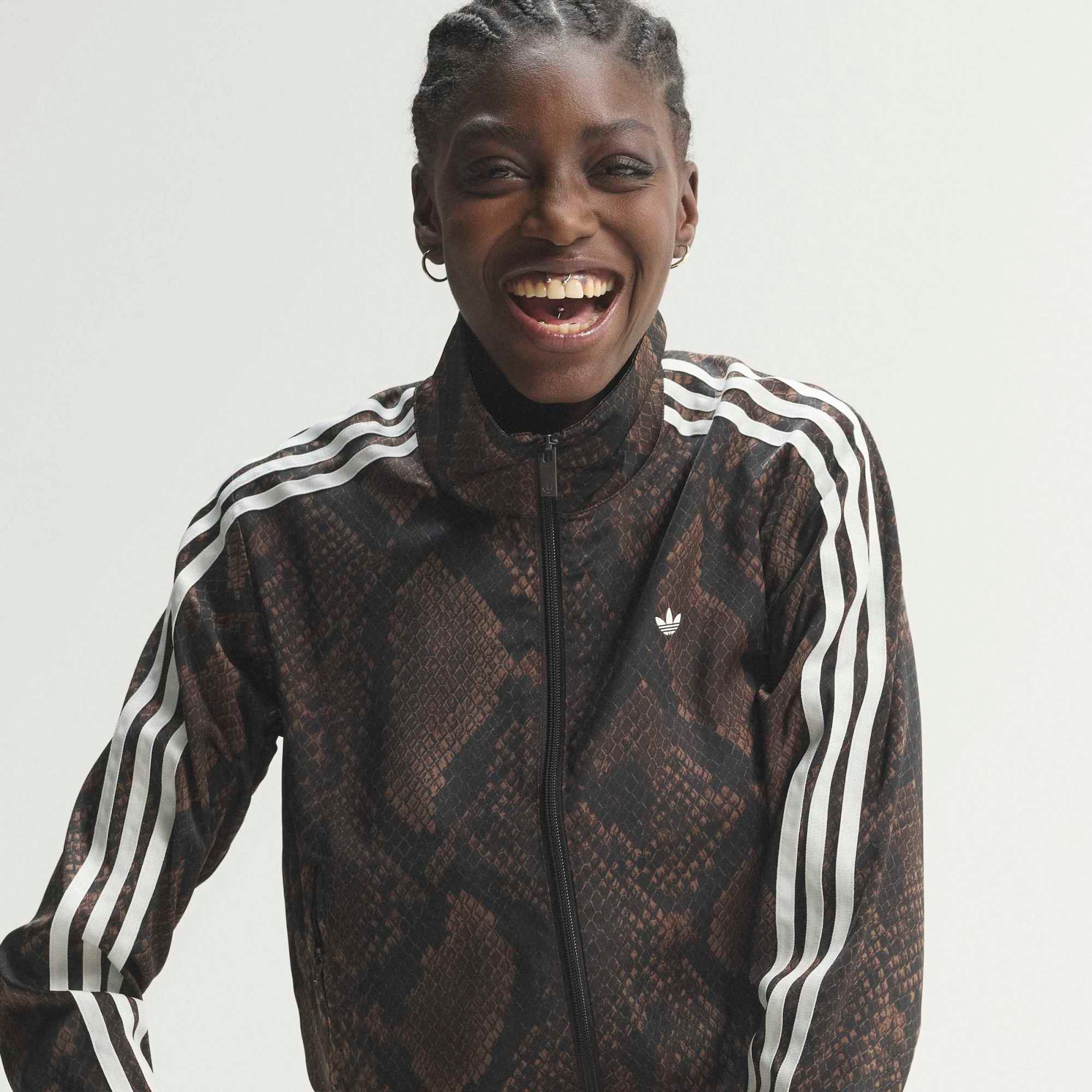 adidas Originals Women's Satin Snake Print Firebird Track Jacket product image
