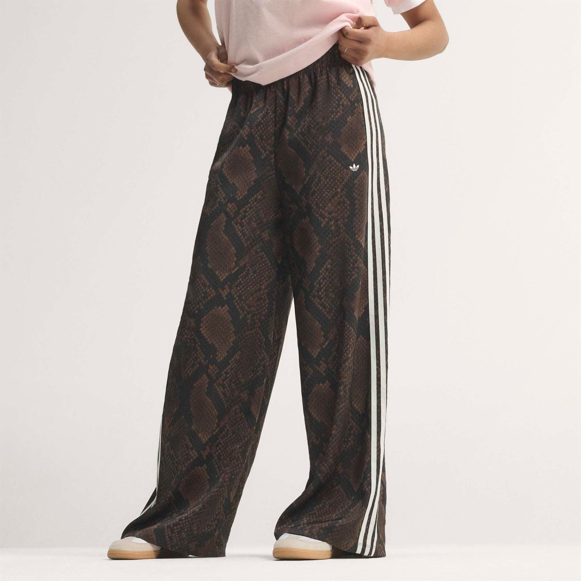 adidas Originals Women's Satin Snake Print Wide Leg Track Pants product image