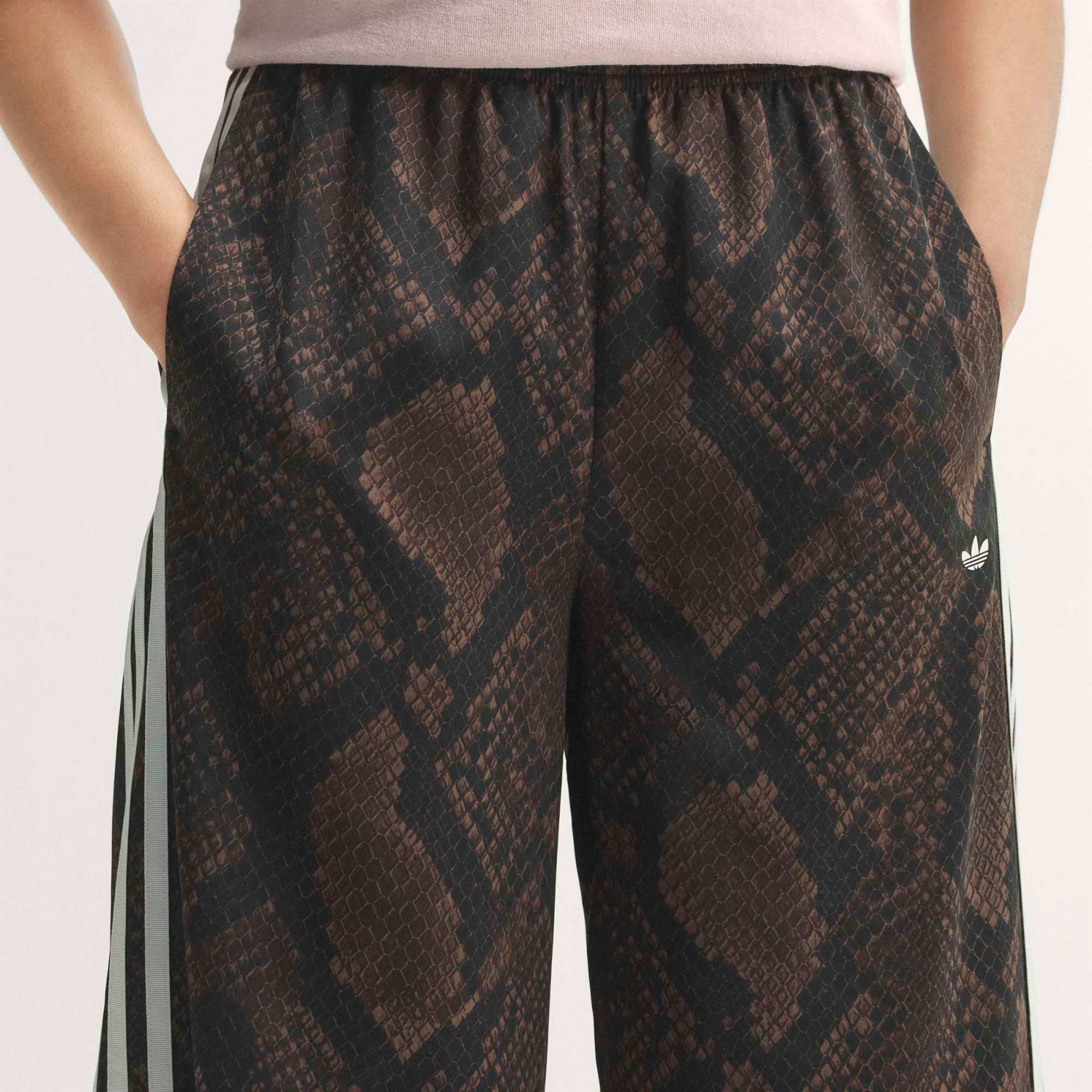 adidas Originals Women's Satin Snake Print Wide Leg Track Pants product image