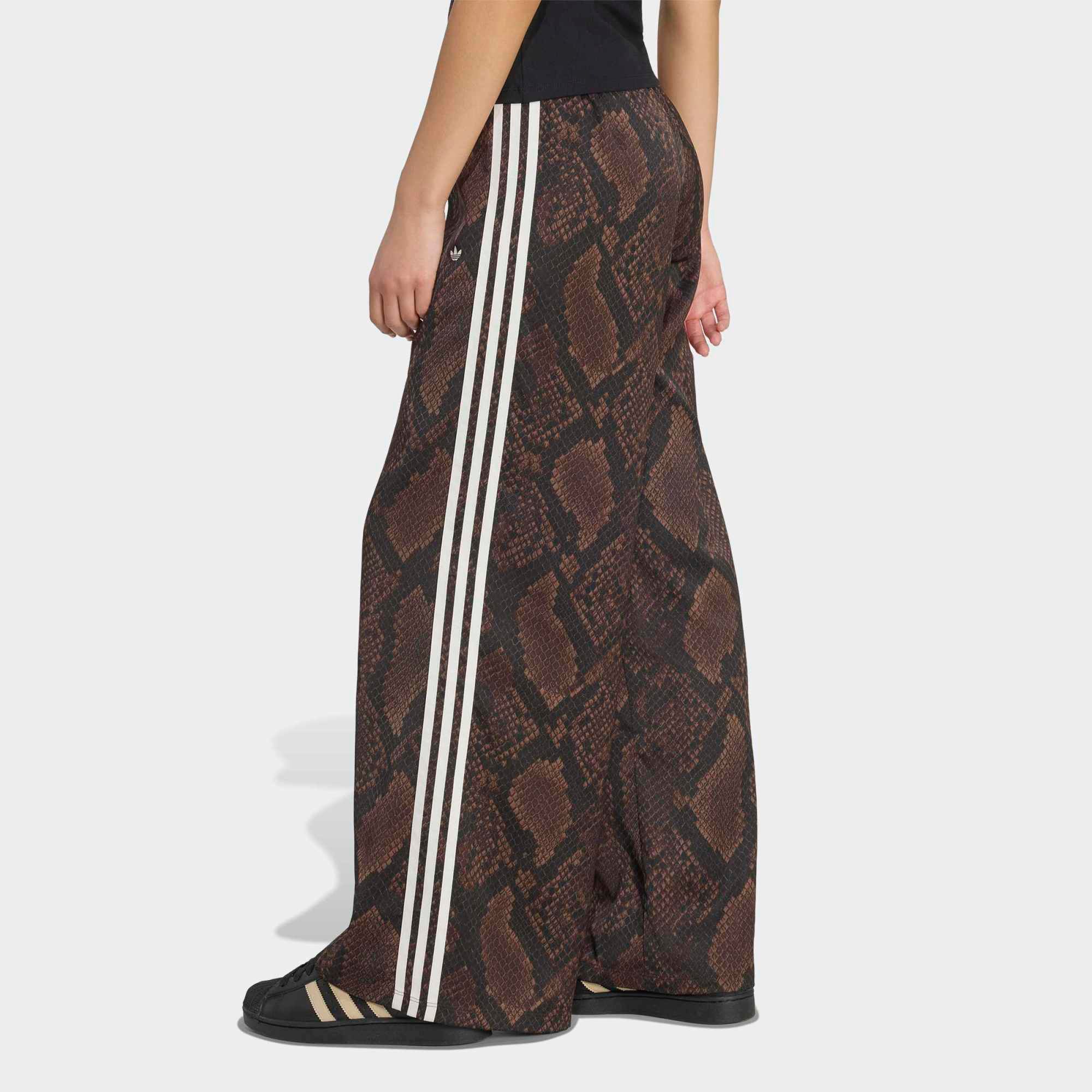 adidas Originals Women's Satin Snake Print Wide Leg Track Pants product image