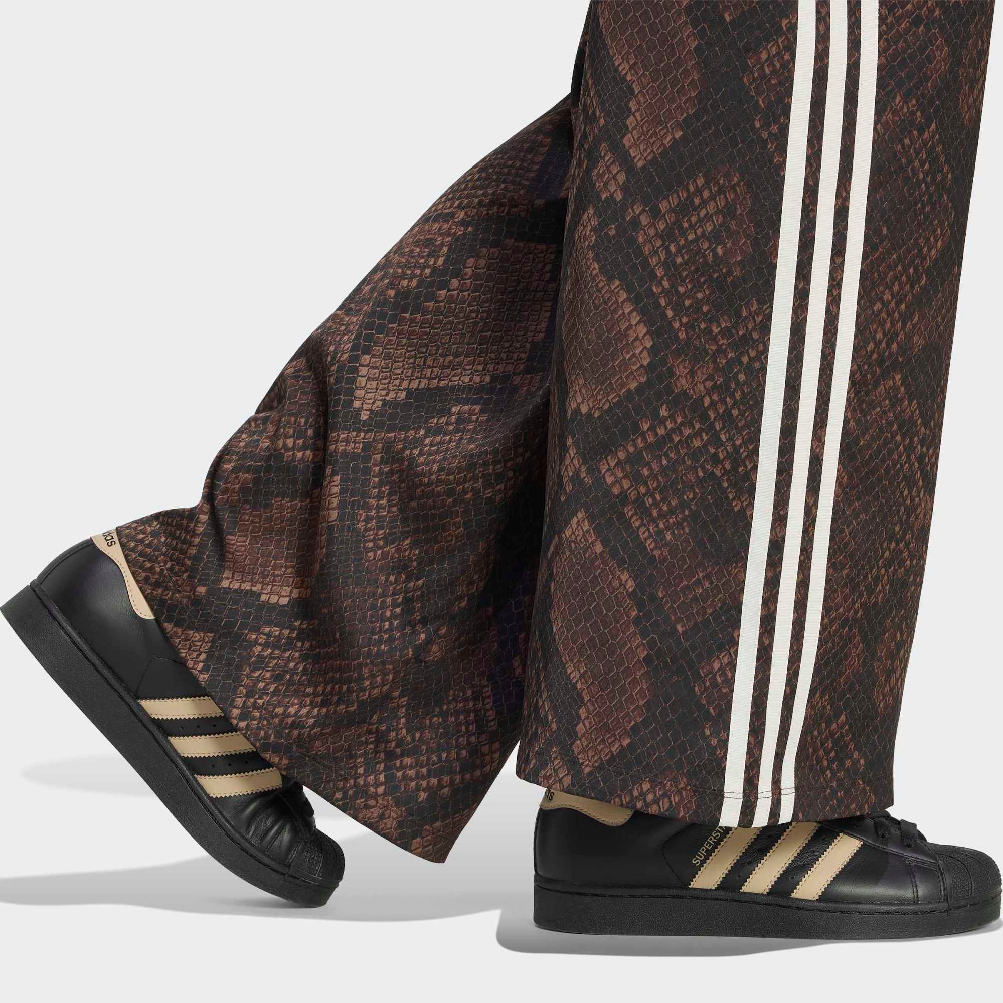 adidas Originals Women's Satin Snake Print Wide Leg Track Pants product image