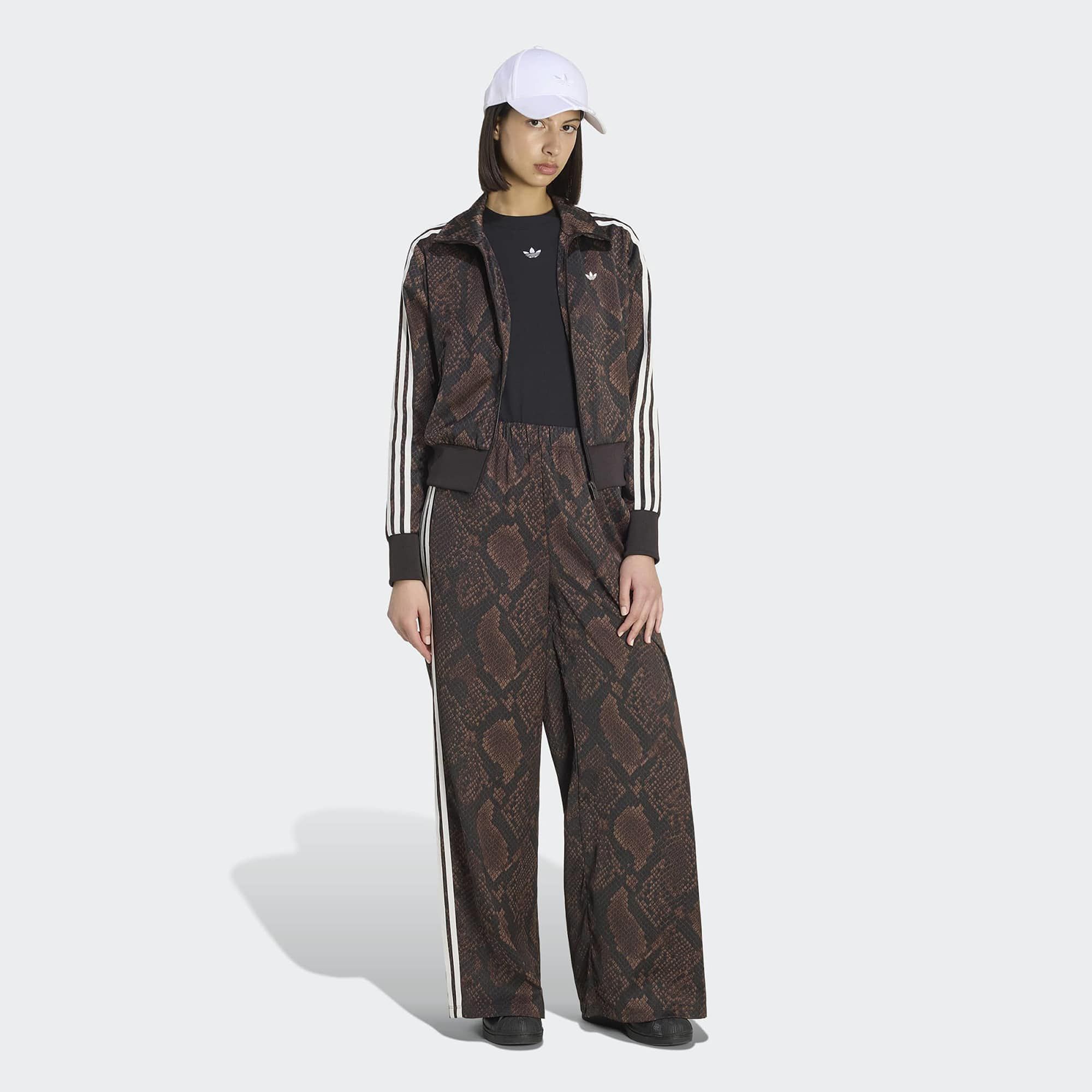adidas Originals Women's Satin Snake Print Wide Leg Track Pants product image