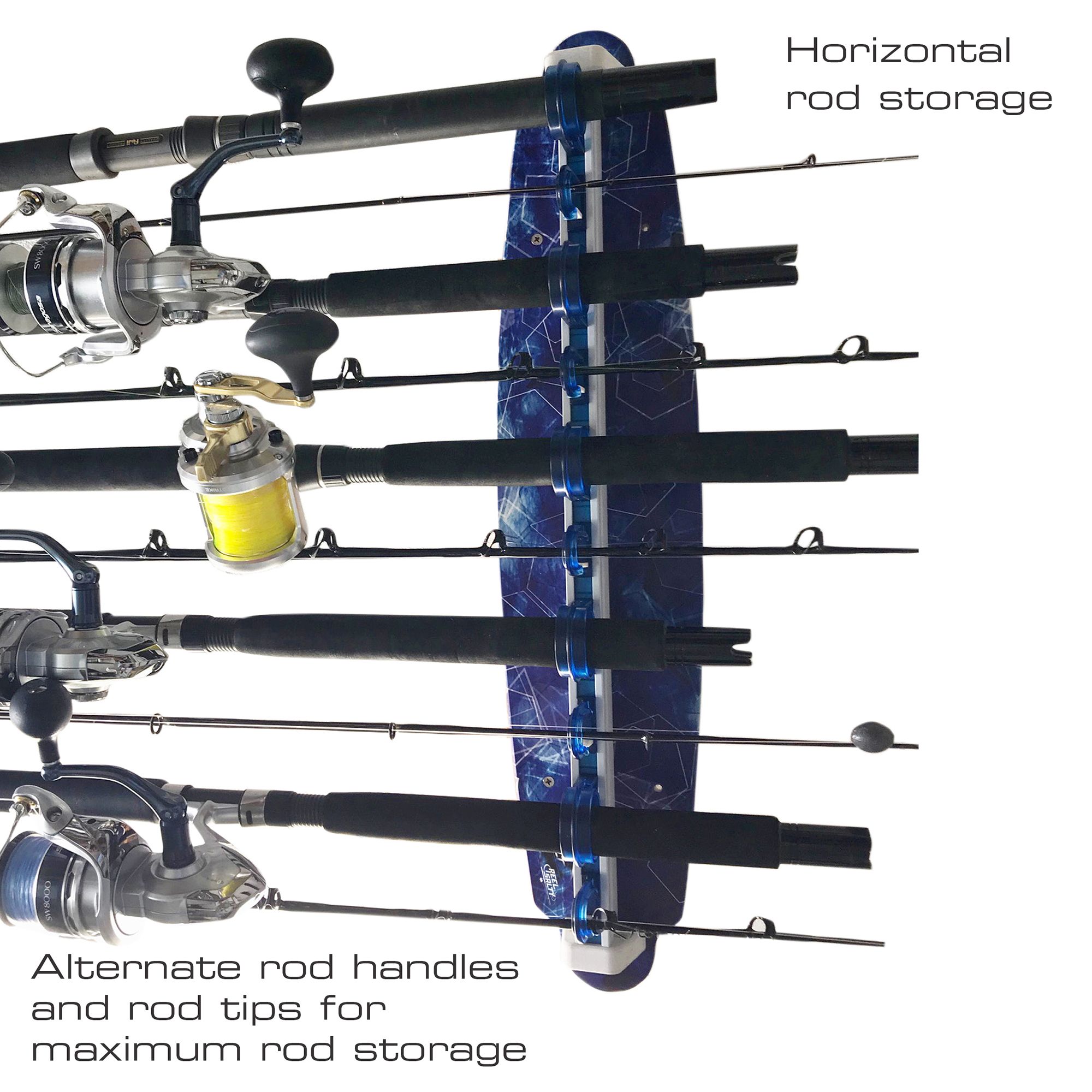 Rush Creek Reel Salty 10 Rod Wall and Ceiling Sliding Rack product image