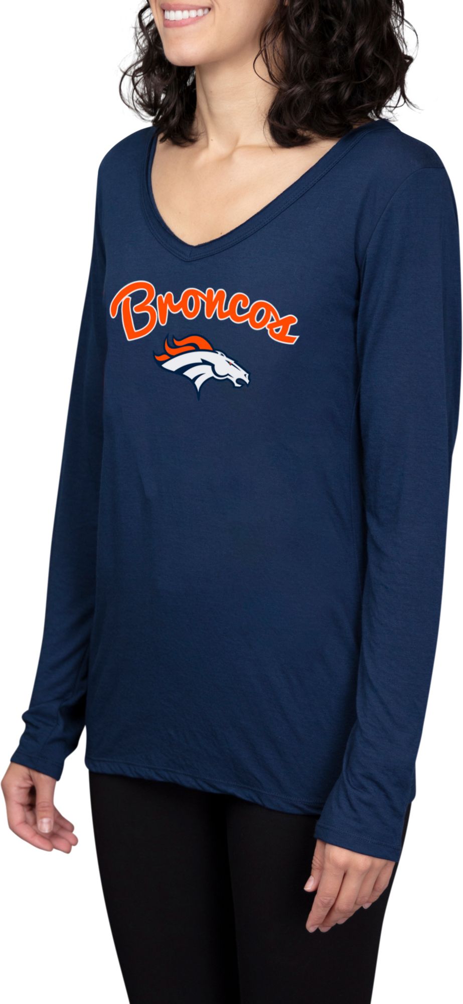 Concepts Sport Women's Denver Broncos Marathon Navy Long Sleeve T-Shirt