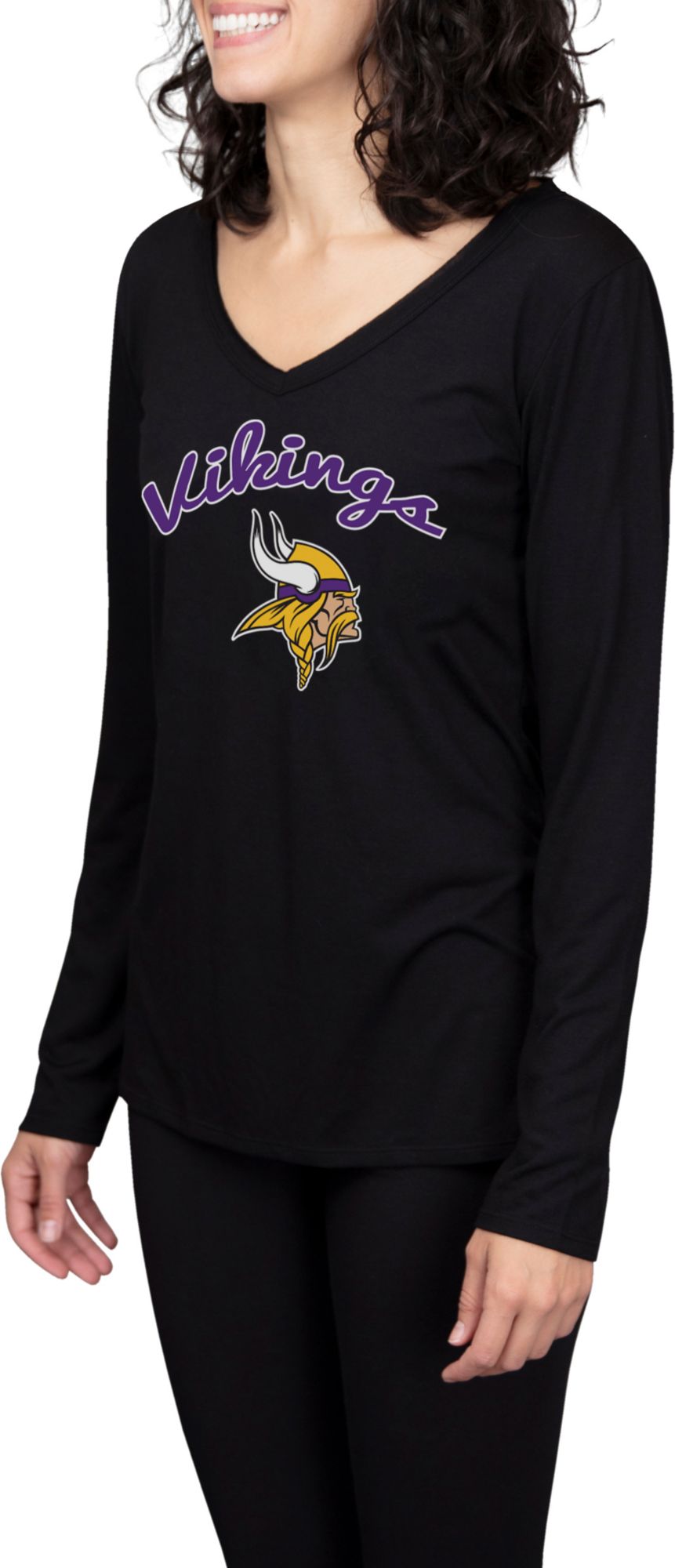 Concepts Sport Women's Minnesota Vikings Marathon Black Long Sleeve T-Shirt