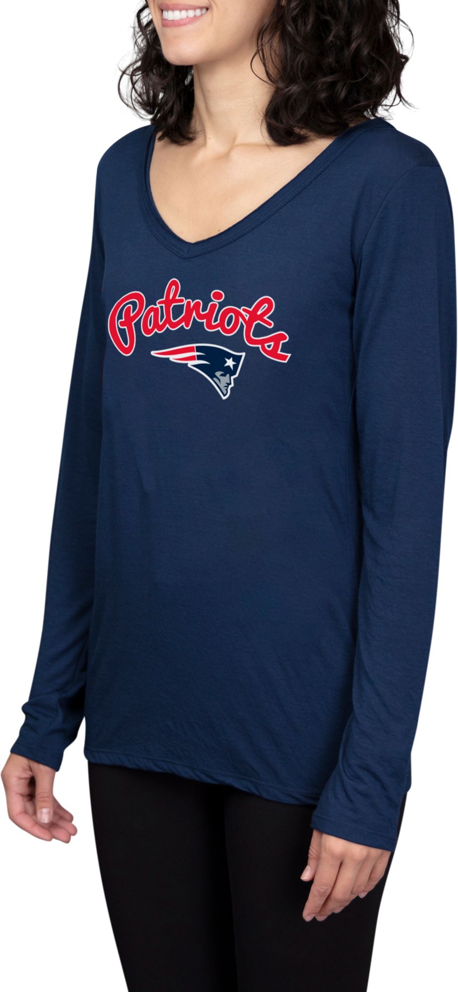 Concepts Sport Women's New England Patriots Marathon Navy Long Sleeve T-Shirt product image