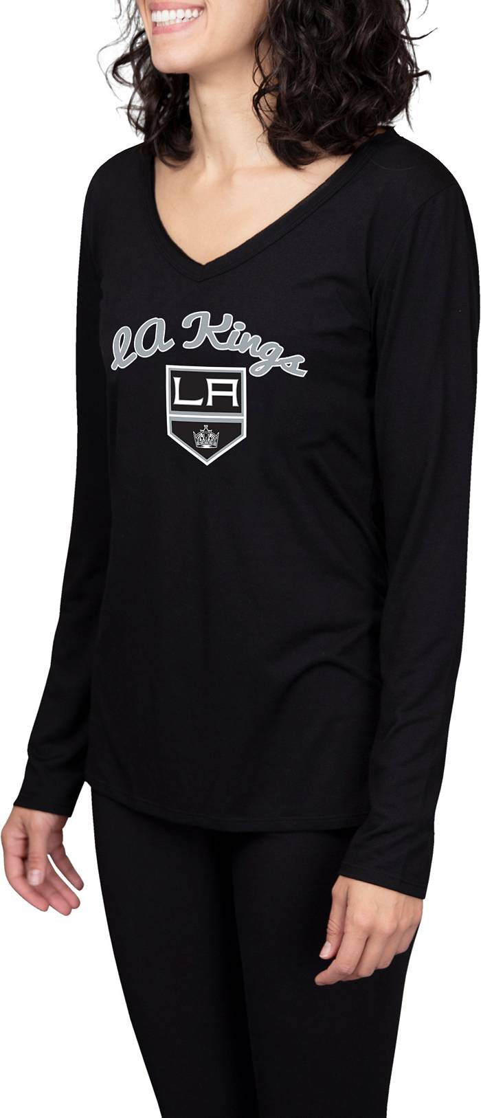 Women's Concepts Sport Oatmeal Los Angeles Kings Tri-Blend Mainstream Terry Short Sleeve Sweatshirt Top Size: Medium