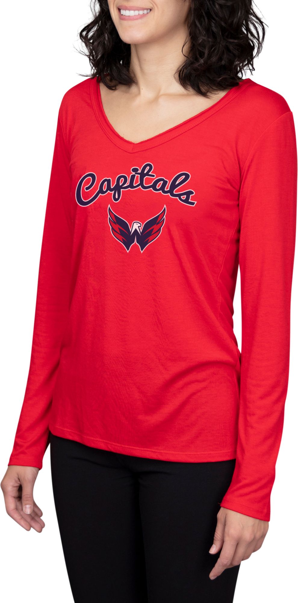 Concepts Sport Women's Washington Capitals Marathon  Knit Long Sleeve T-Shirt