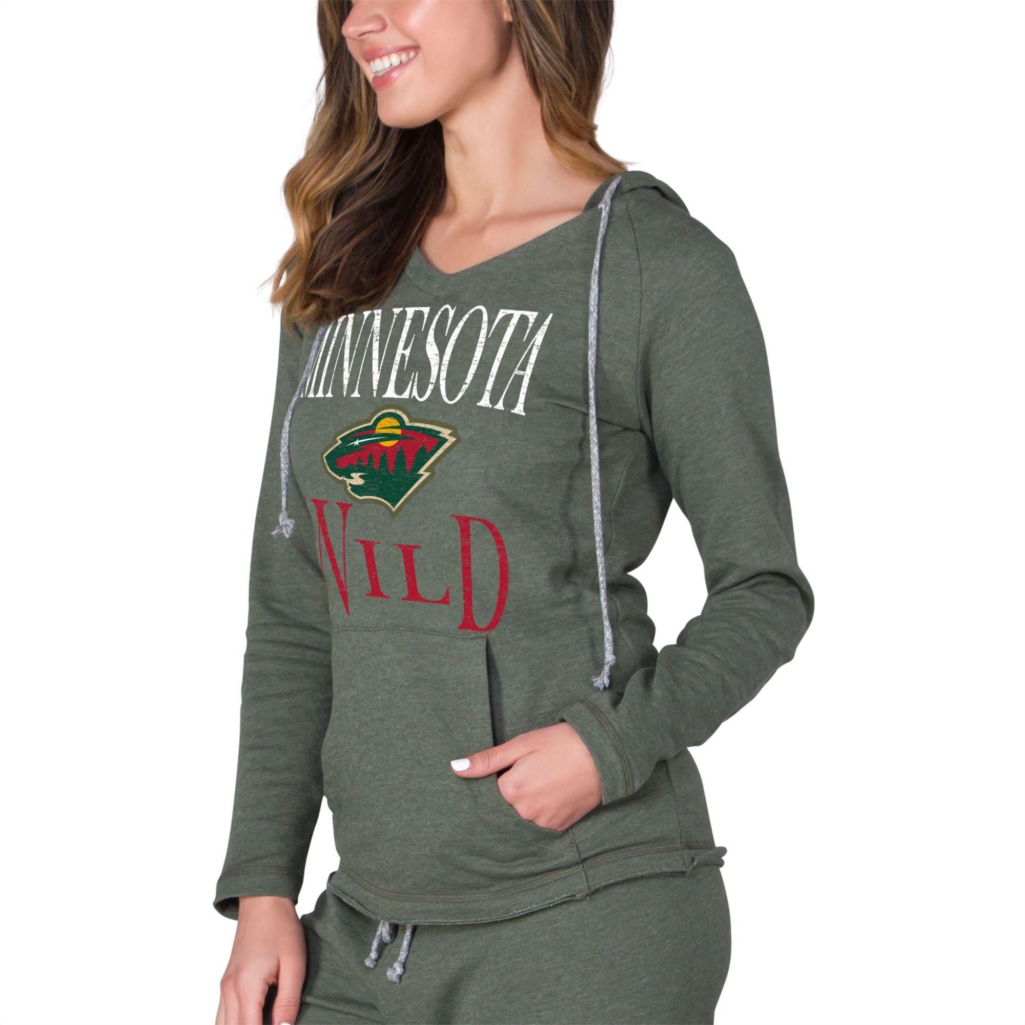 Concepts Sport Women's Minnesota Wild Mainstream Green Hooded Long Sleeve T-Shirt product image