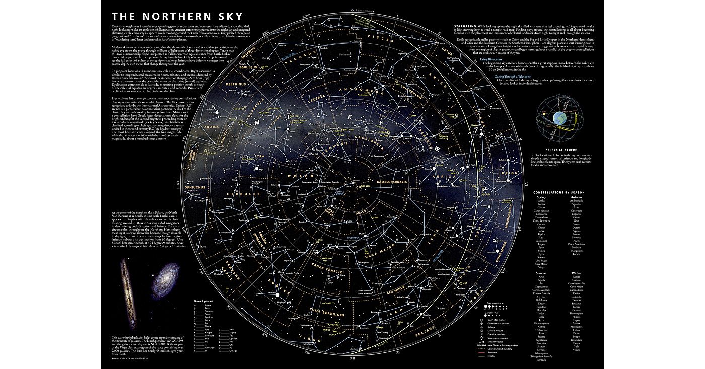 National Geographic Night Sky-Northern Hemisphere Map National Geographic Night Sky-Northern Hemisphere Map