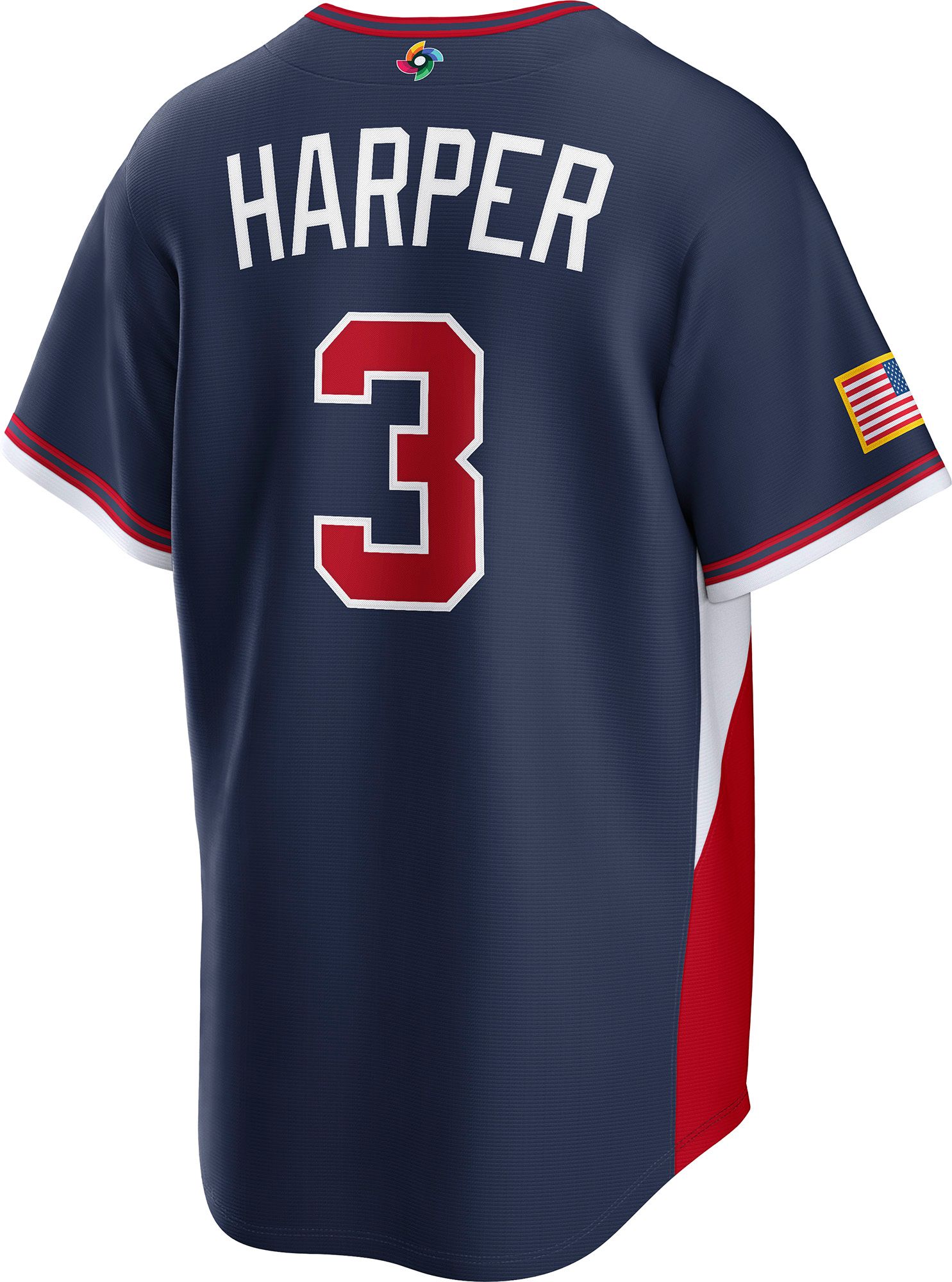 Nike Men's World Baseball Classic 2026 USA Navy Bryce Harper #3 Stadium Road Jersey product image