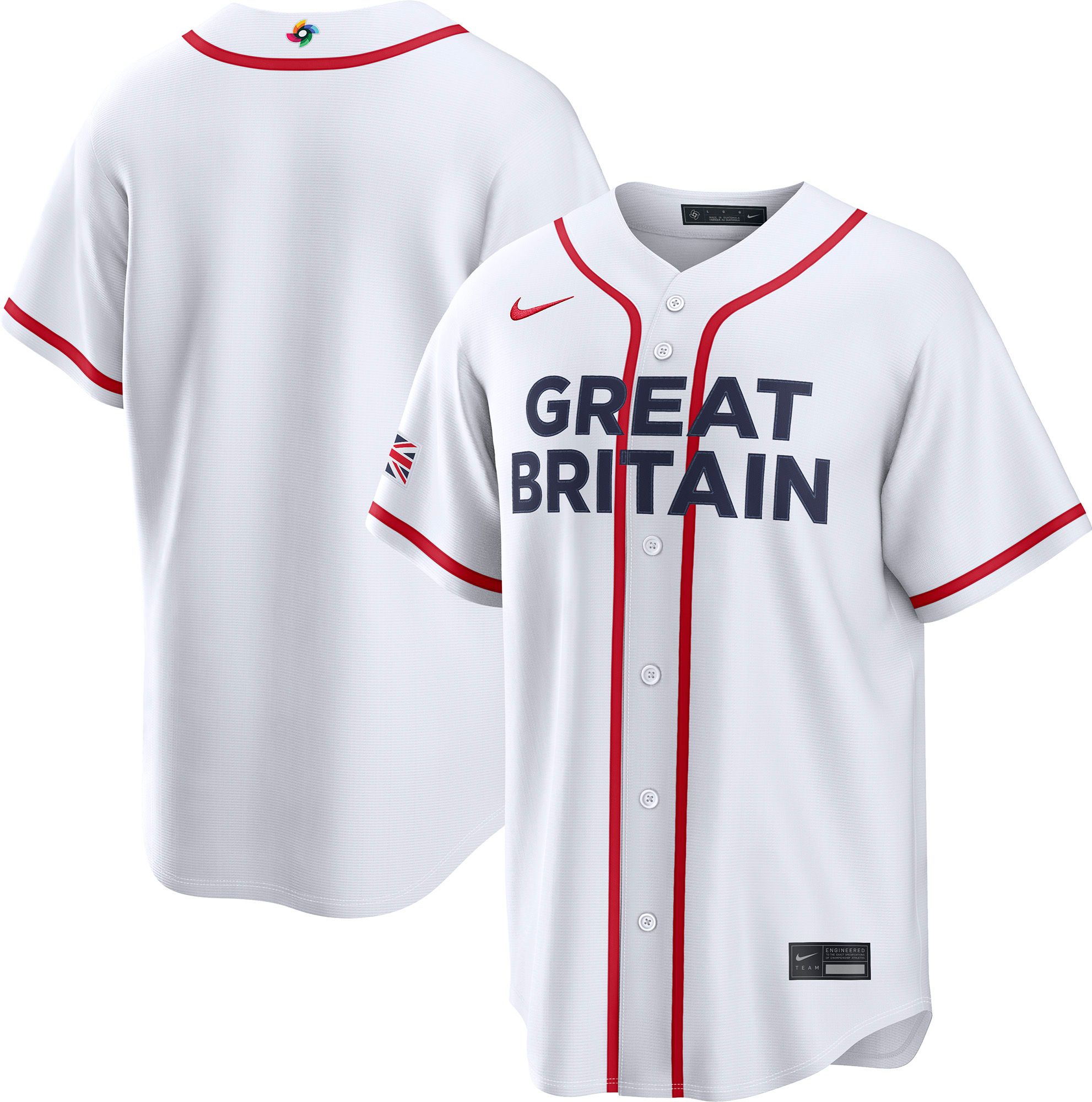 Nike Men's World Baseball Classic 2026 Great Britain White Blank Stadium Home Jersey product image