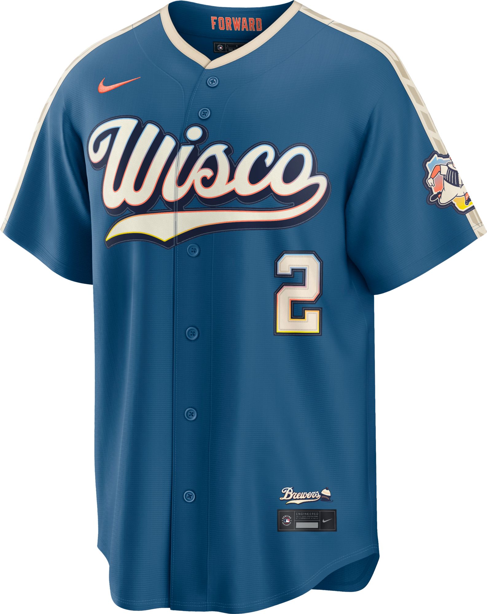 Nike Men's Milwaukee Brewers Brice Turang #2 2026 City Connect Stadium Jersey product image