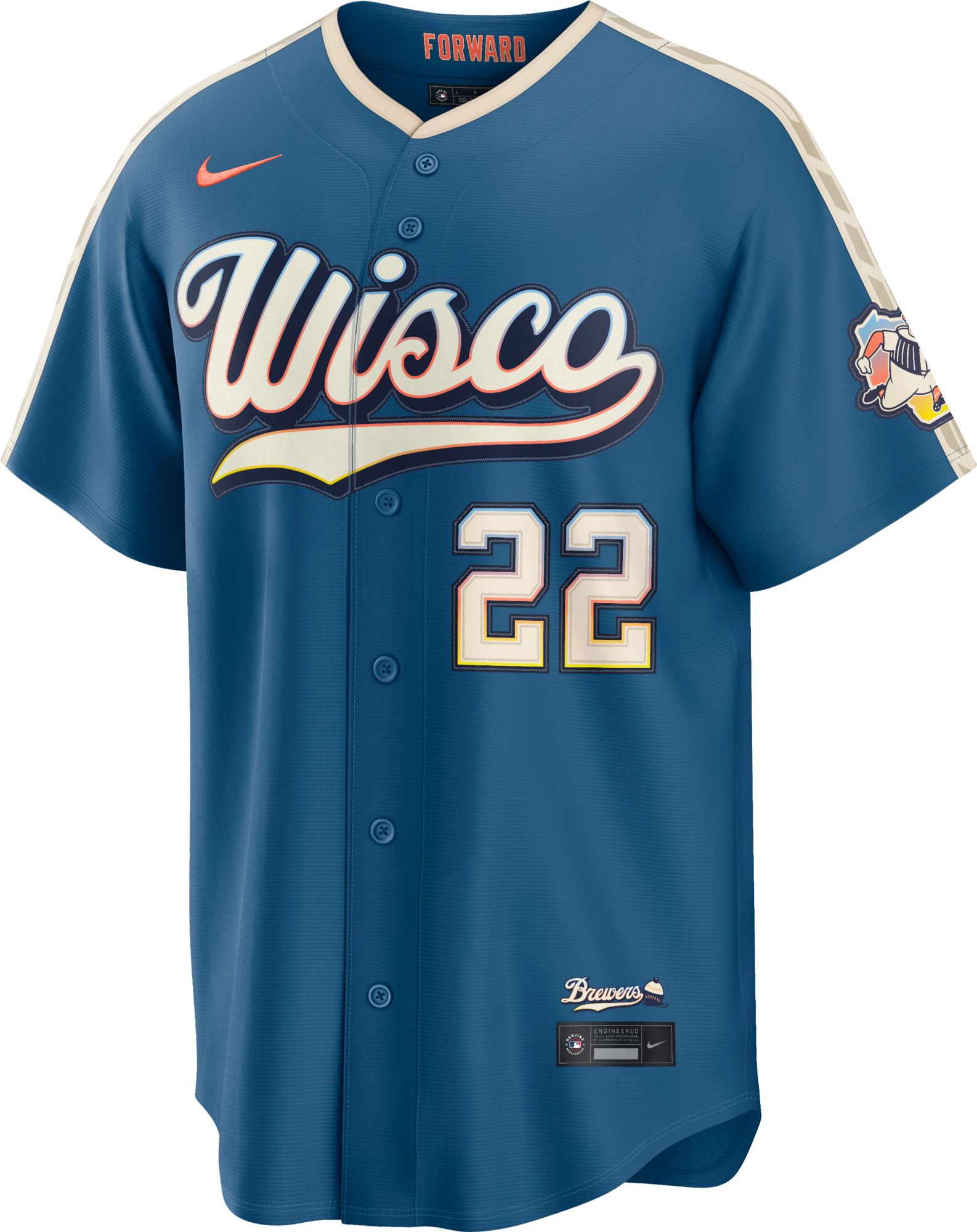 Nike Men's Milwaukee Brewers Christian Yelich #22 2026 City Connect Stadium Jersey product image