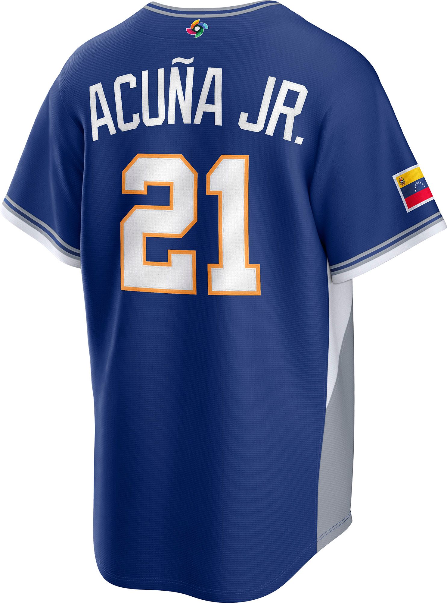 Nike Men's World Baseball Classic 2026 Venezuela Blue Ronald Acuña Jr. #13 Stadium Road Jersey product image
