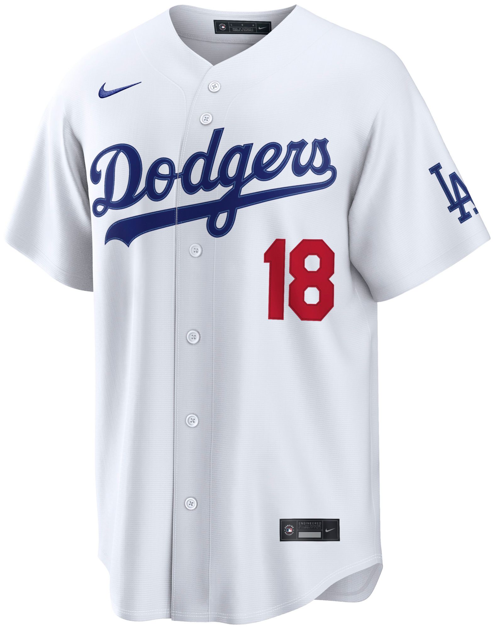Nike Men's Los Angeles Dodgers Yoshinobu Yamamoto #18 White Home Stadium Jersey product image