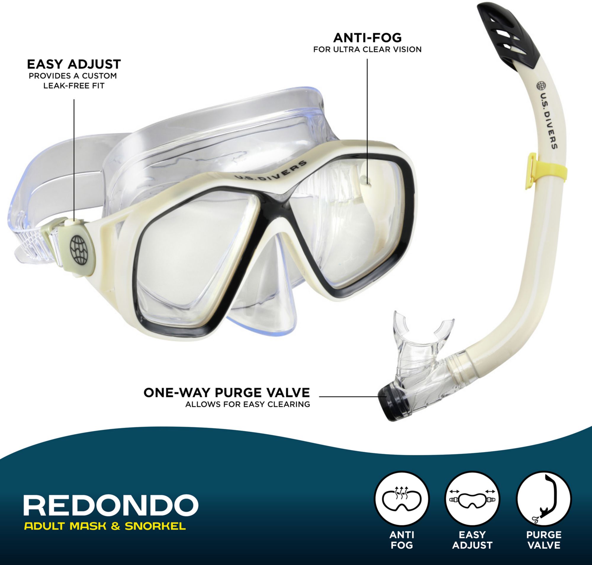 U.S. Divers Redondo DX Mask and Padang Snorkel Combo product image