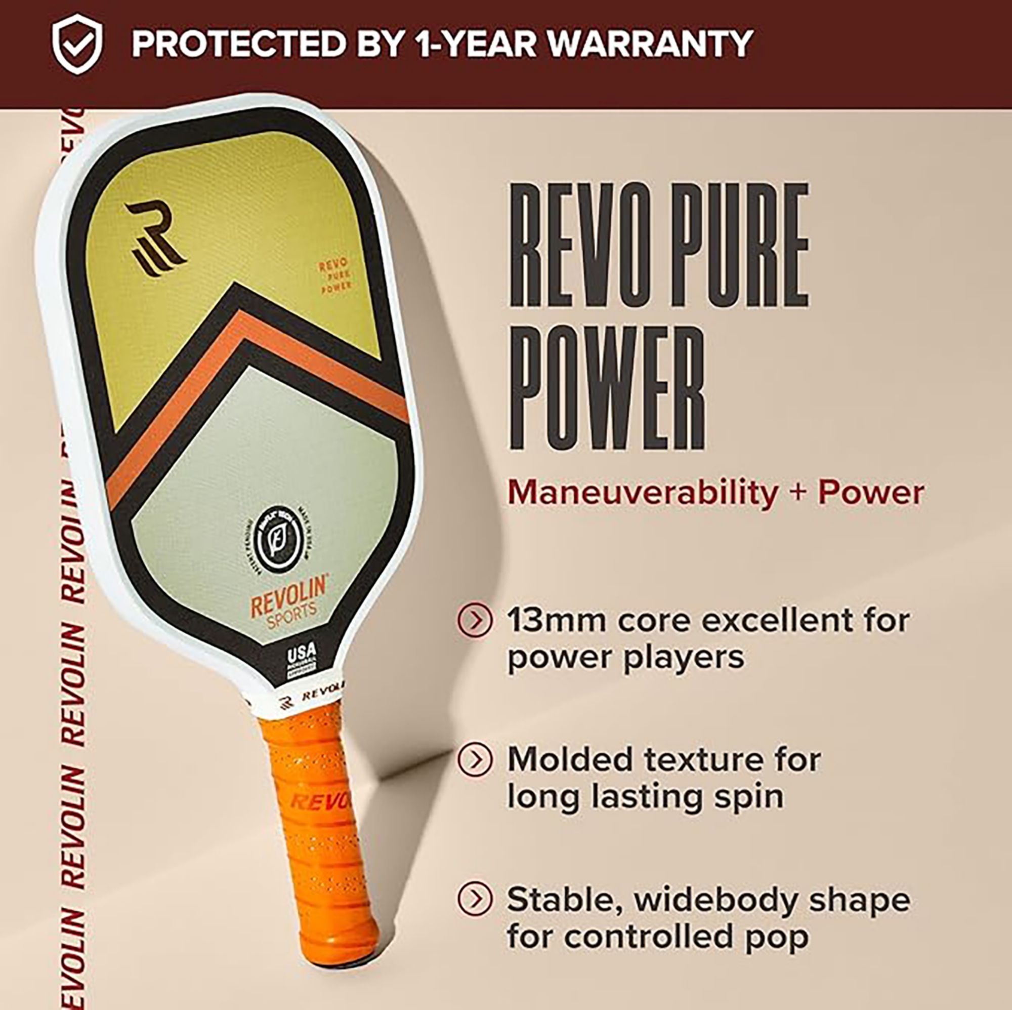 Revolin Pure Power 13mm Pickleball Paddle product image