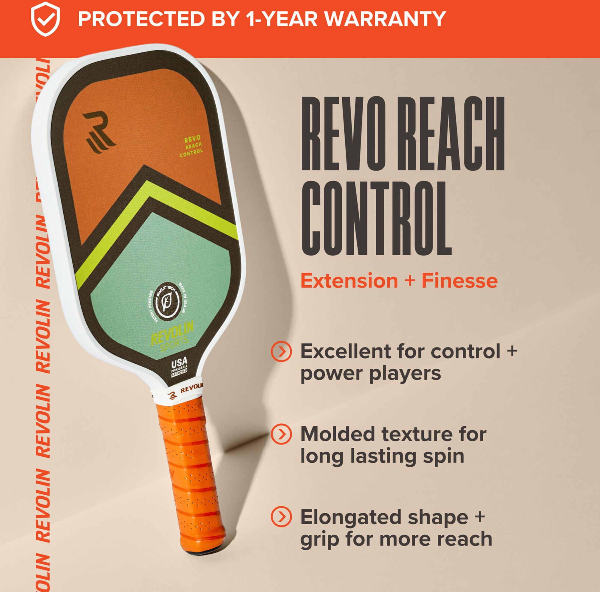 Revolin Revo Reach Control 16mm Pickleball Paddle product image