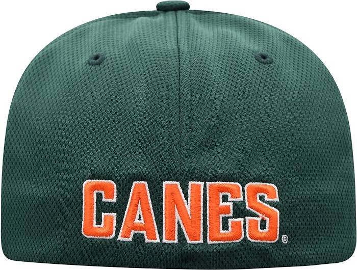 Top of the World Men's Miami Hurricanes Green Reflex Stretch Fit Hat