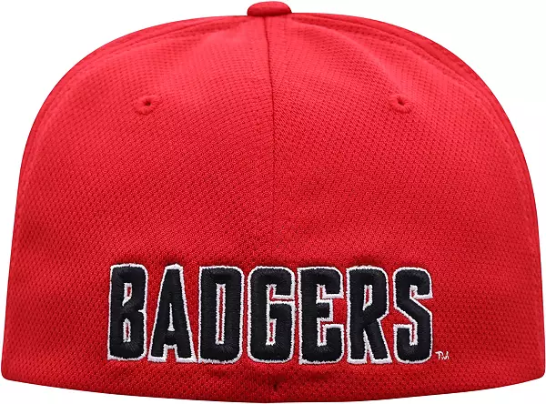 Top of The World Men's Wisconsin Badgers Red Reflex Stretch Fit Hat